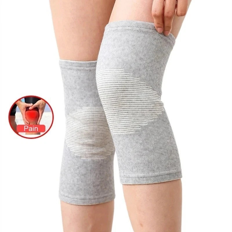 Large Premium Bamboo Knee Compression Sleeve, 2 Pair Slip-One Knee Support