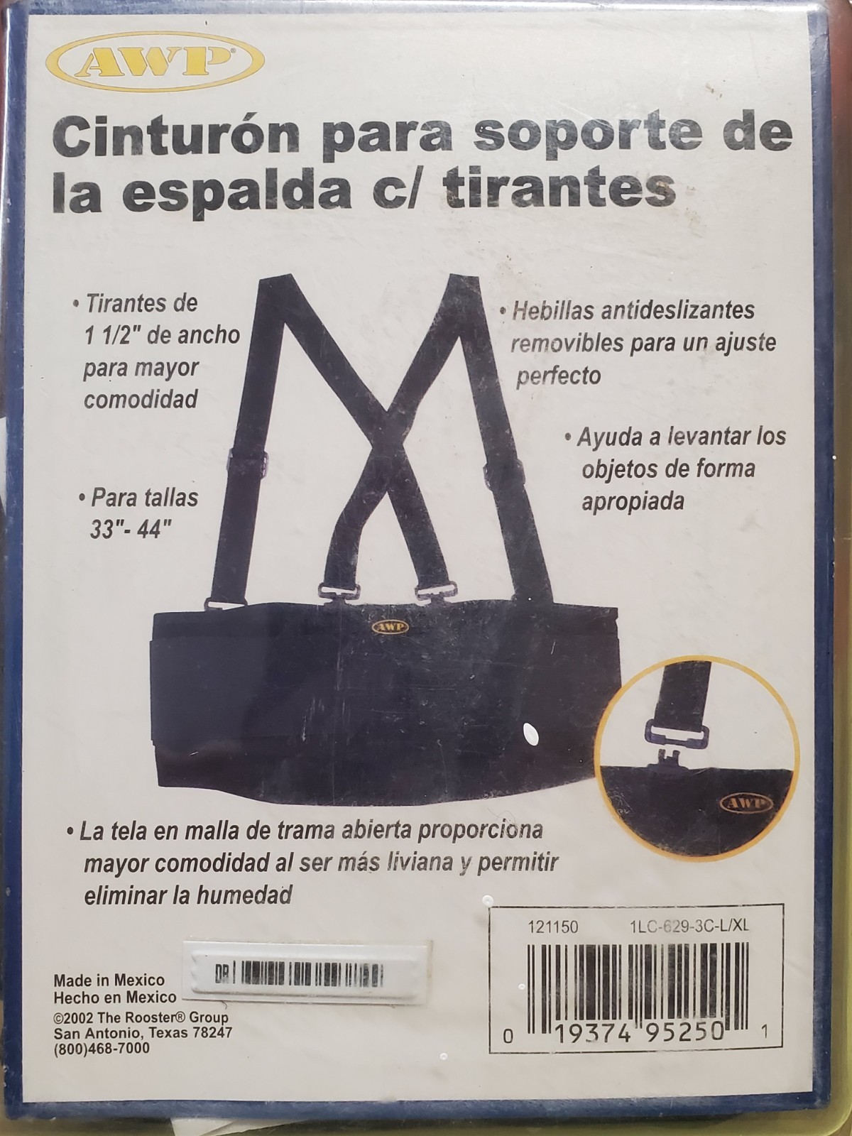 Large/XL Adjustable BackSupport 121150 1LC-629-3C-L/X L 33″-44″ waist