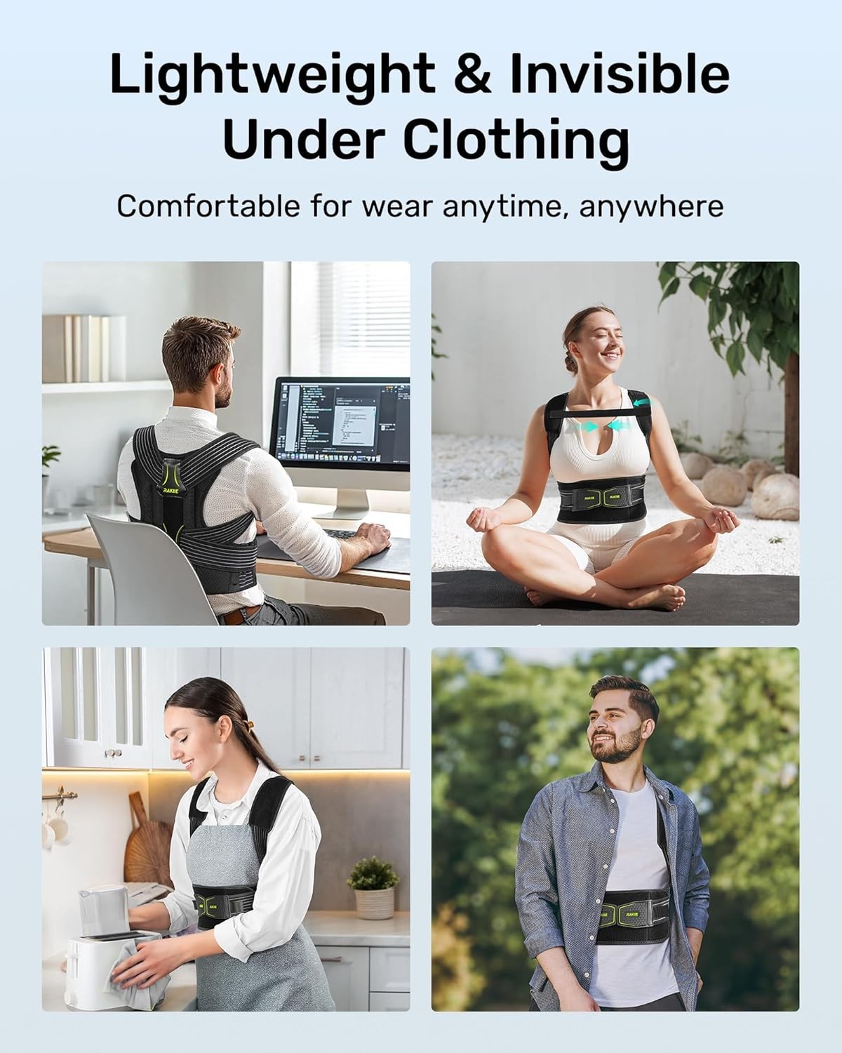 Posture Corrector with Enhanced Support – Size Medium (Upper Waist: 35.4″-41.3″)