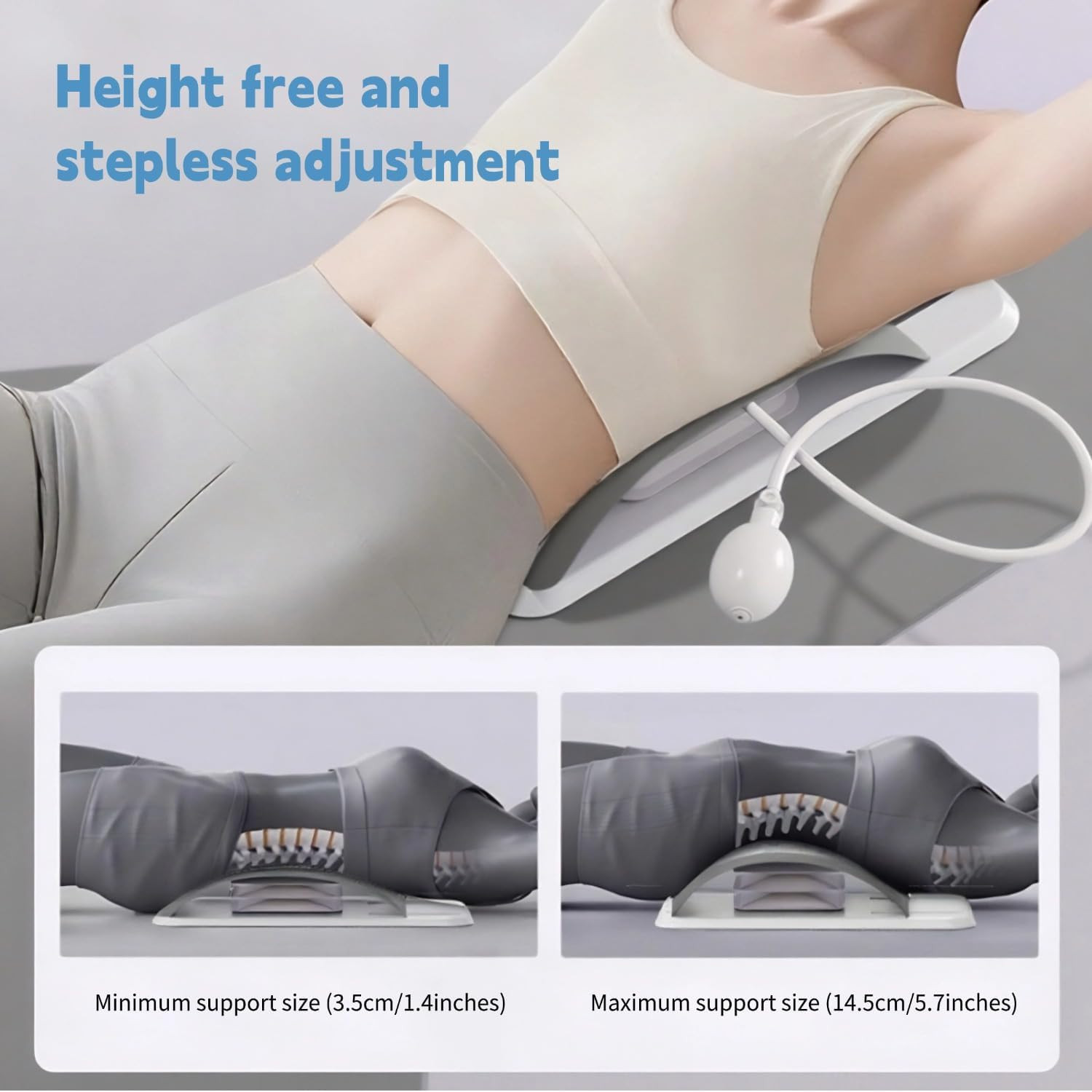 Back Stretcher for Lower Back Pain Relief, Adjustable Lumbar Traction Device, Sp