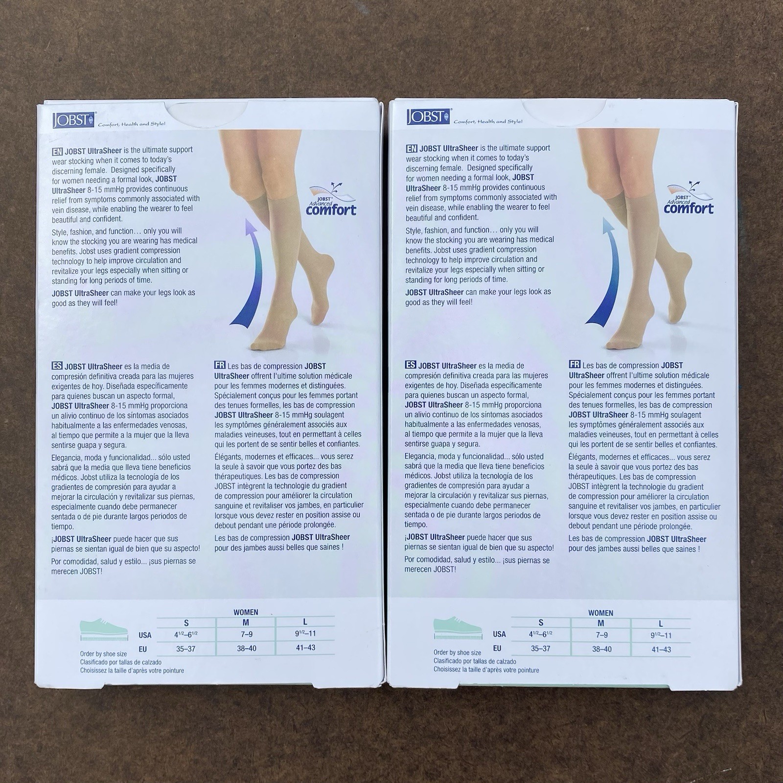Jobst Ultrasheer 8-15 mmHg Compression Knee Stockings Sz 7-9 Silky Beige #119329
