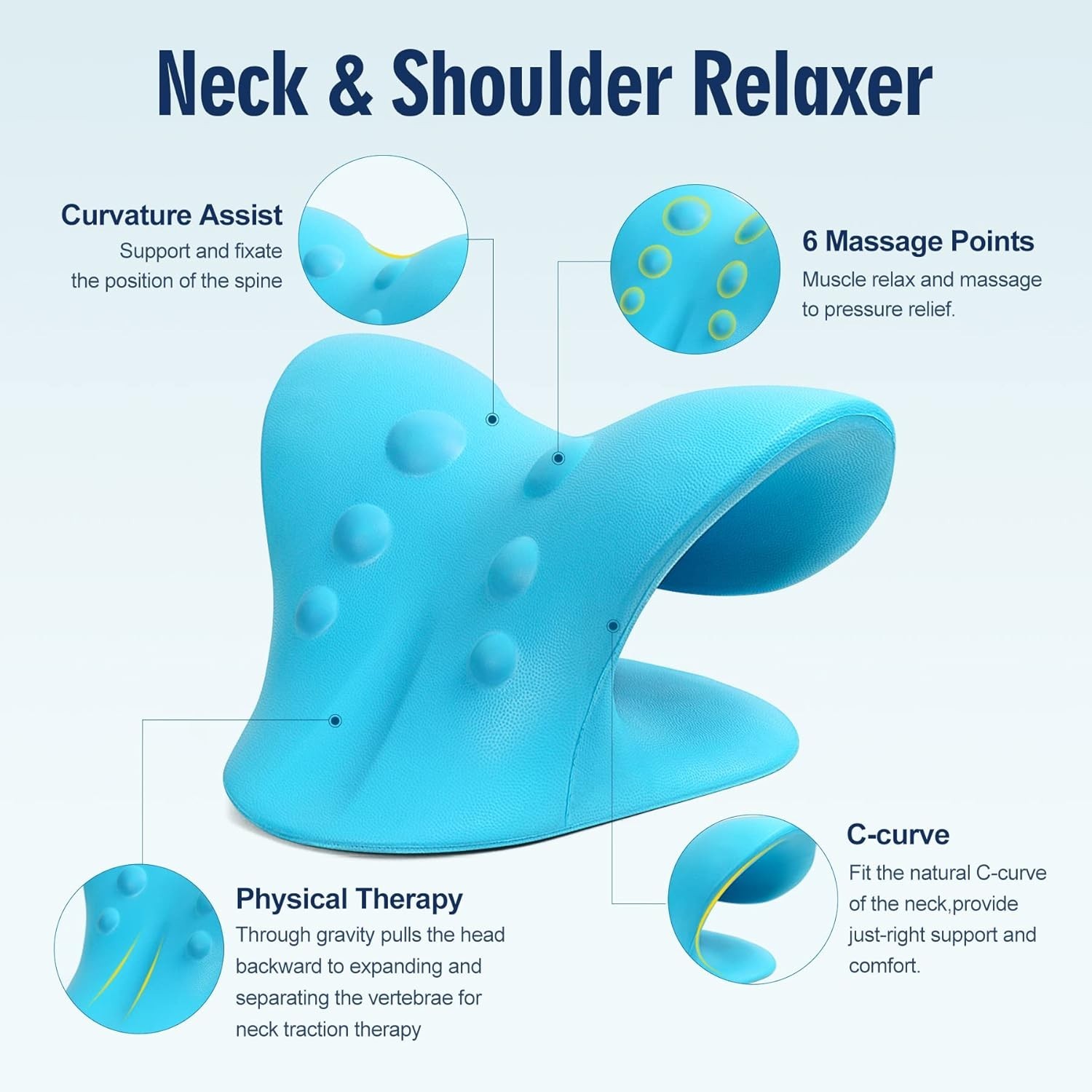 Neck Shoulder Stretcher Cervical Traction Device Pain Relief Pillow