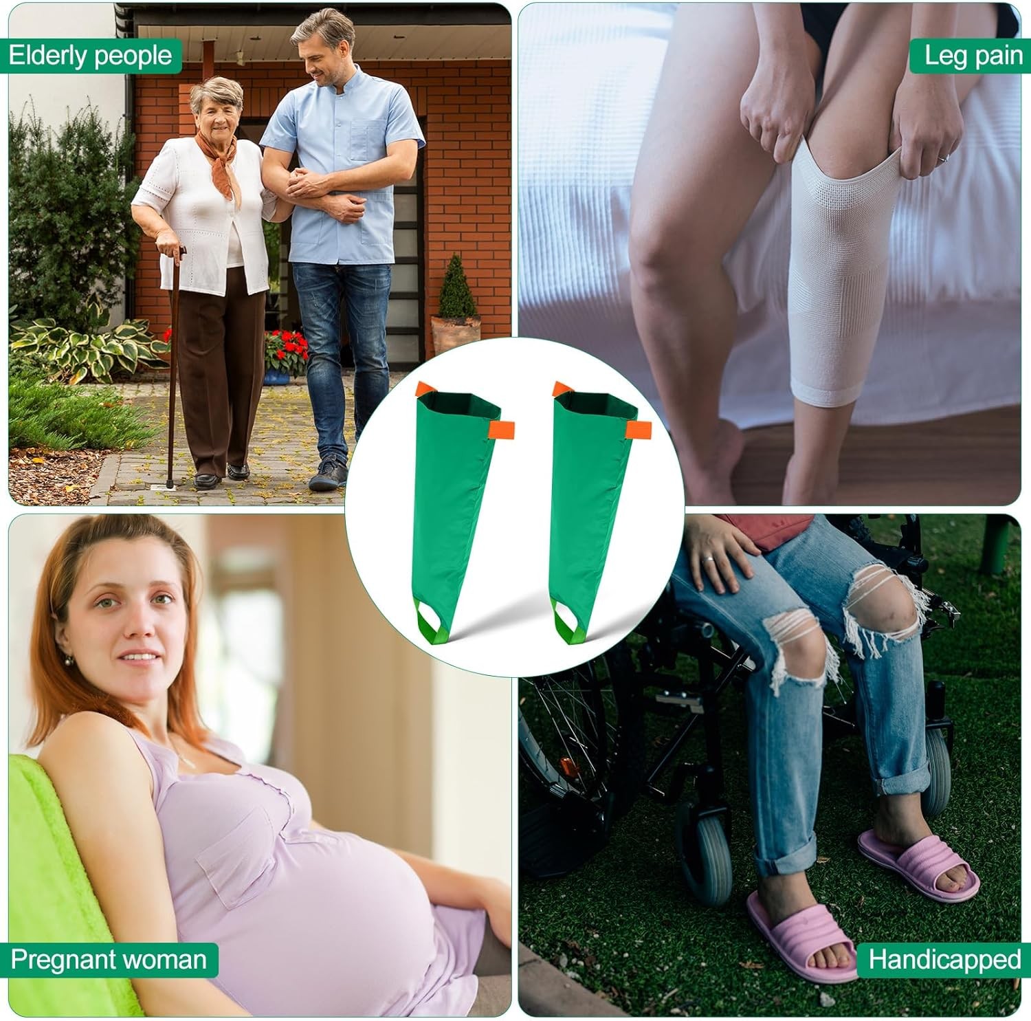 2 Pcs Compression Sock Aid Open Toe Stocking Helper Device for Seniors