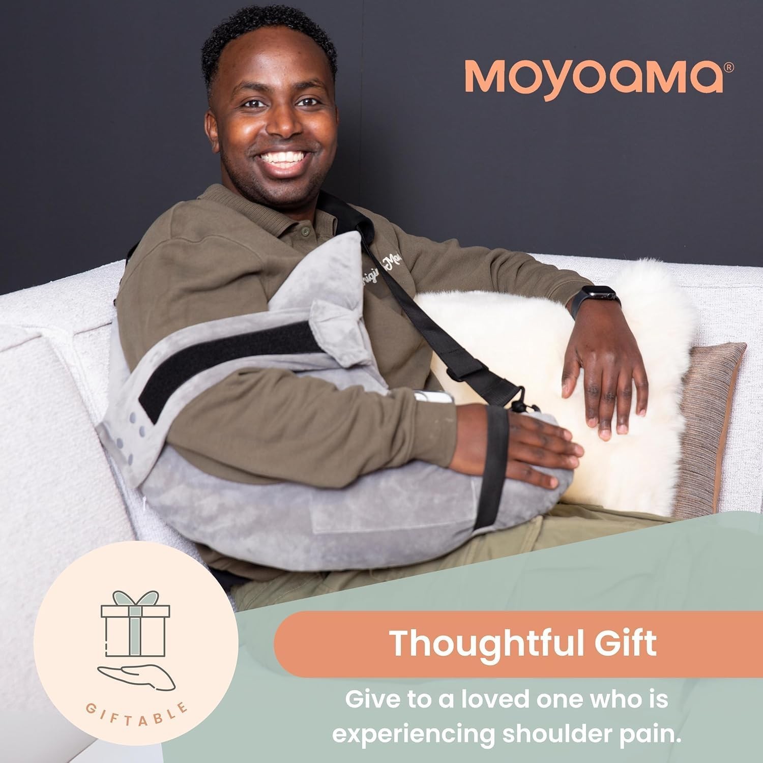 MOYOAMA Post Shoulder Surgery Pillow for Sleeping – Left/Right Arm Support wit