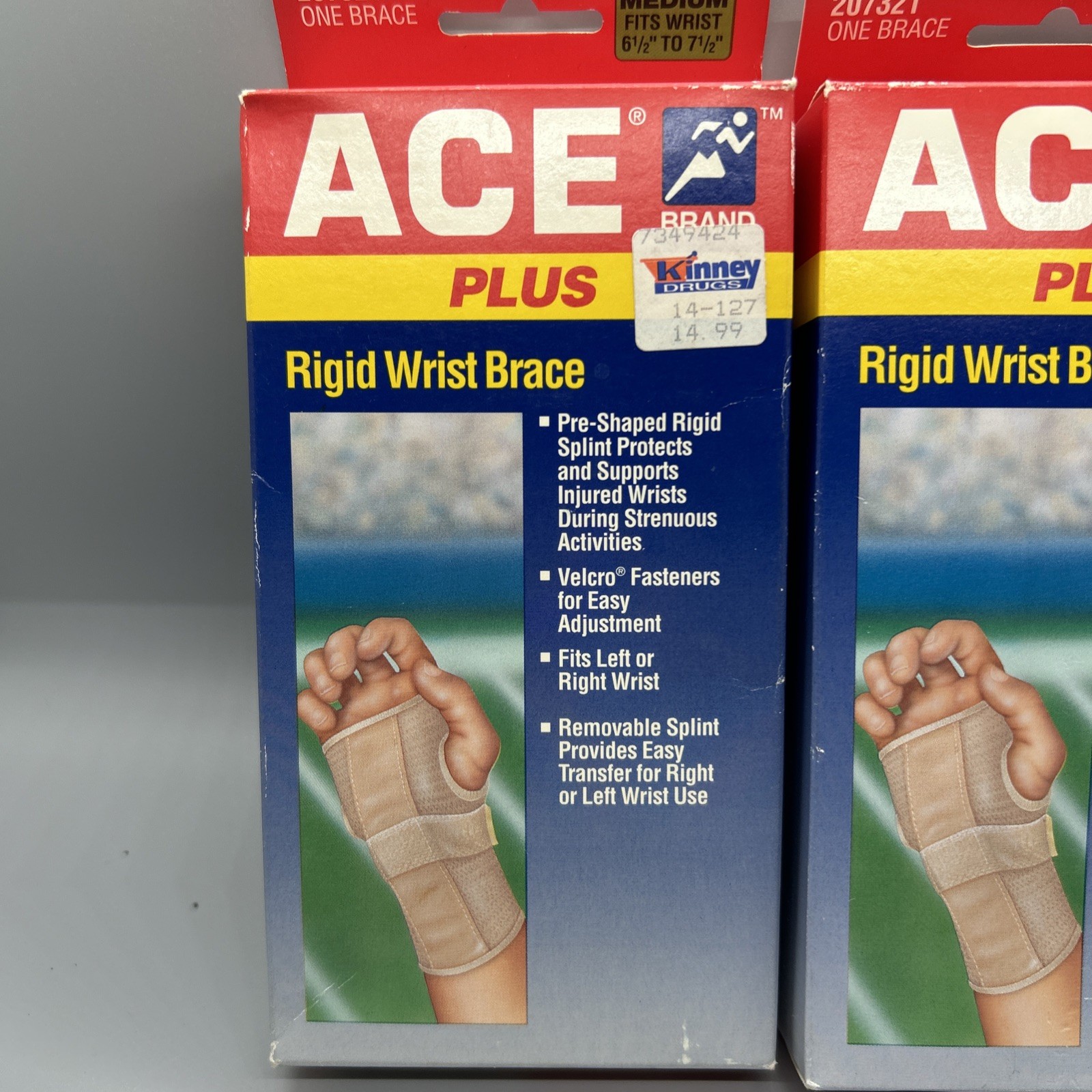 Ace Plus Wrist Brace Size medium 6 1/2 – 7 1/2 Inch Both Boxes New In Box