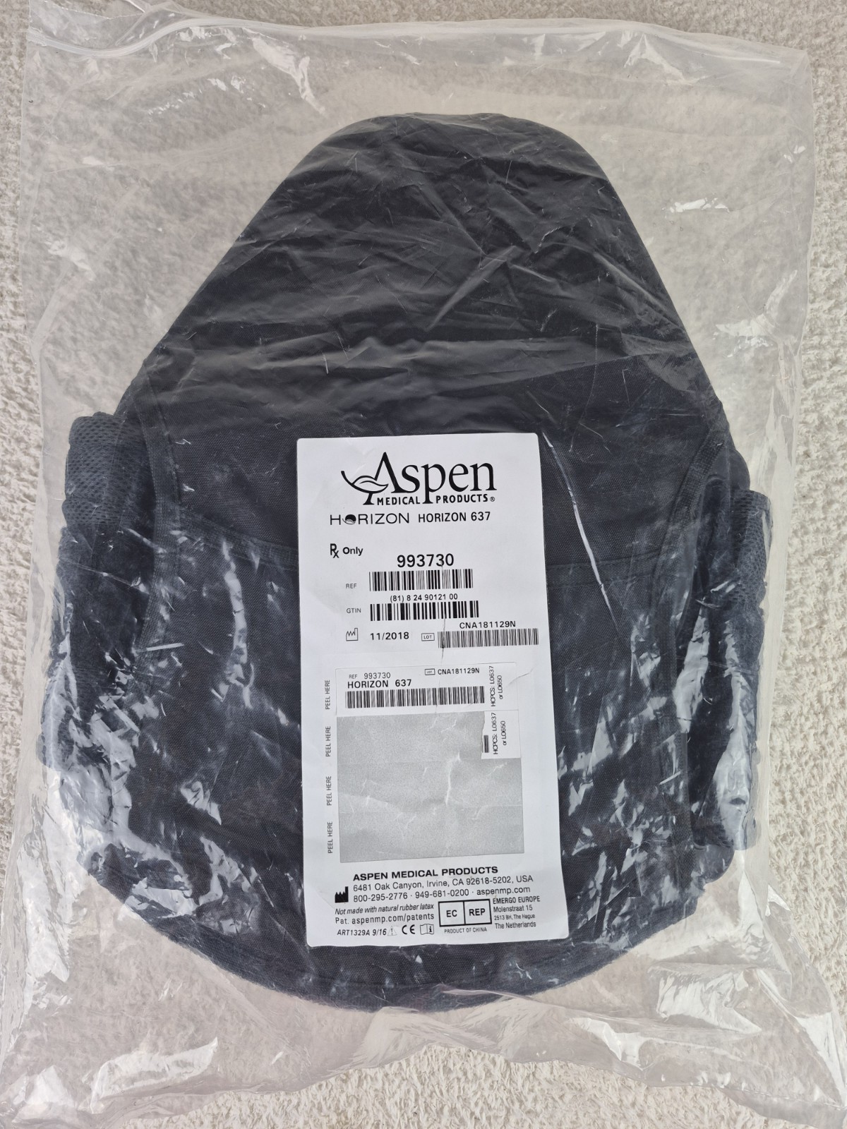 Aspen Medical 993730 Horizon 637 LSO Back Brace One Size Fits All NEW IN PACKAGE