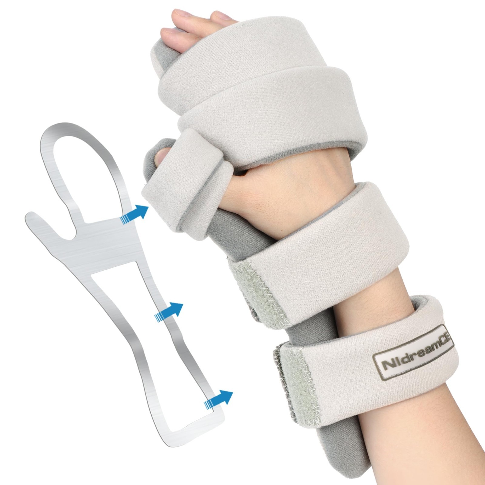 Adjustable Hand Splint for Finger Straightening, Carpal Tunnel Wrist Brace, Nigh
