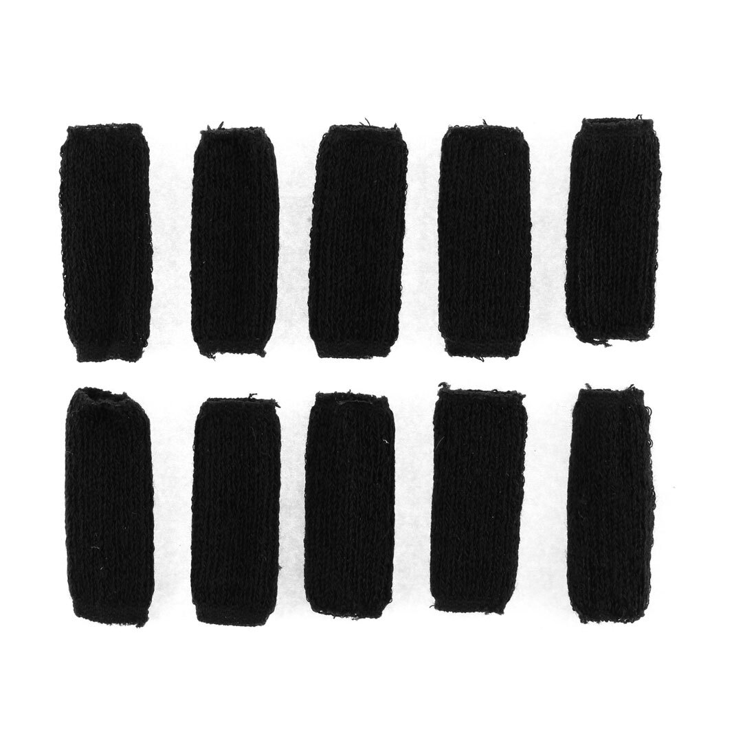 Outdoor Sports Elastic Fitness Finger Sleeve Wrap Band Protector Black 10 Pcs