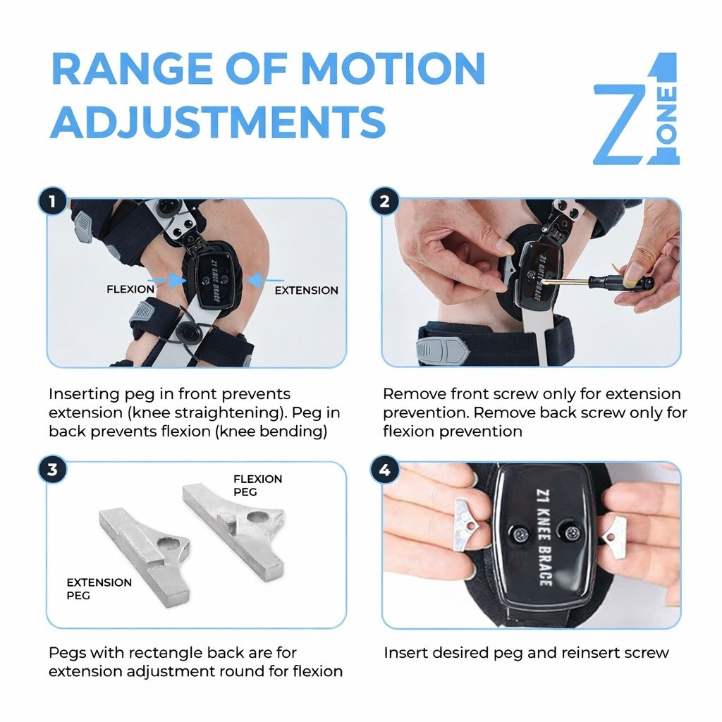 Z1 K7 Osteo Assist Double Upright OA Unloader Knee Brace for Mild to M/Right