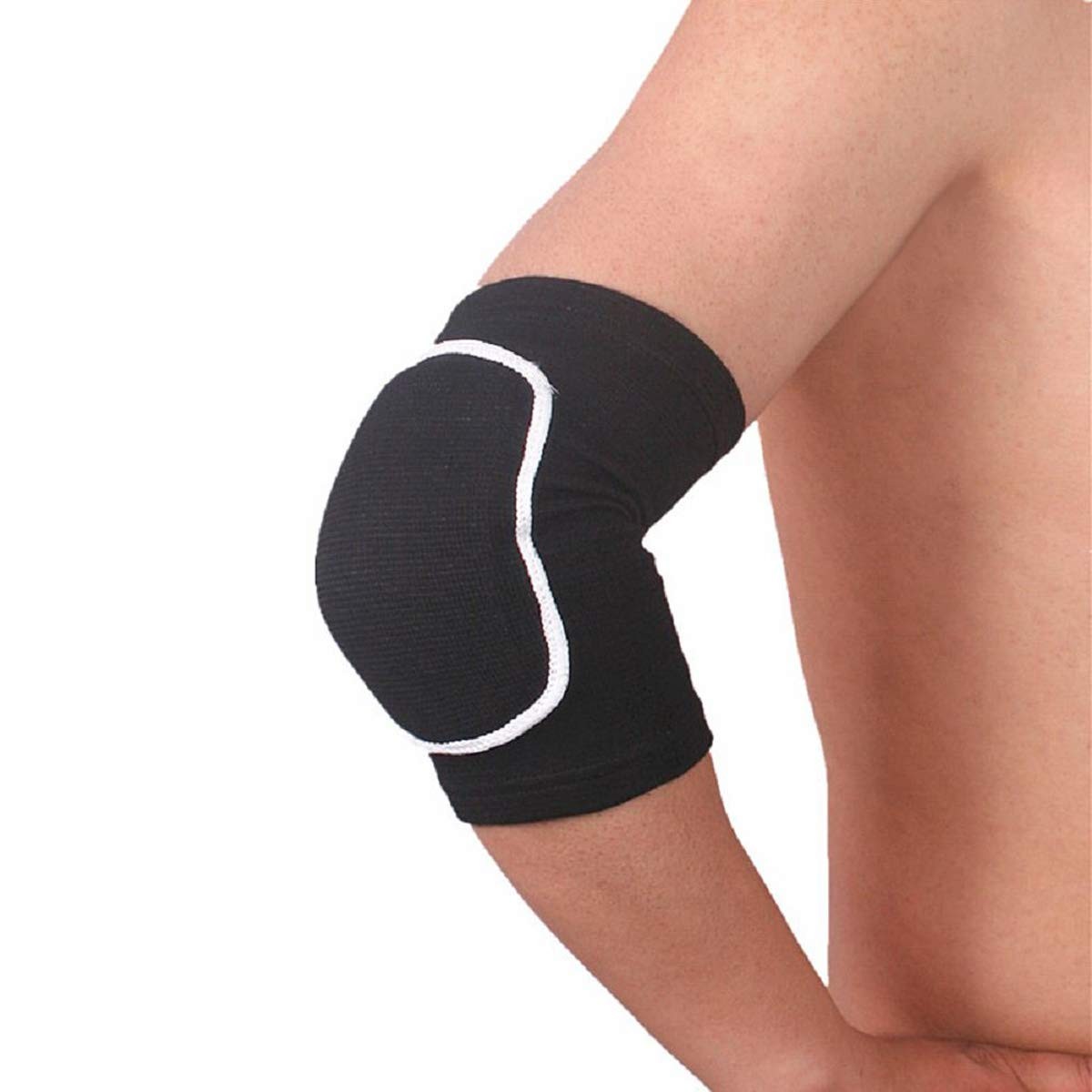 Pair of Black Compression Elbow Pads Arm Brace Support for Fitness Sports