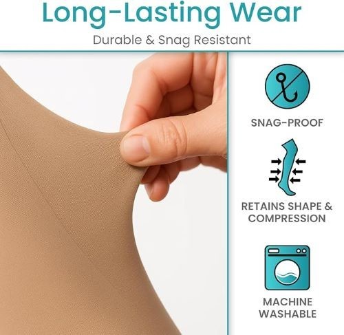 JEBA Sheer Vibrance Compression Pantyhose Neutral 20-30mmHG by Apex NEW SEALED