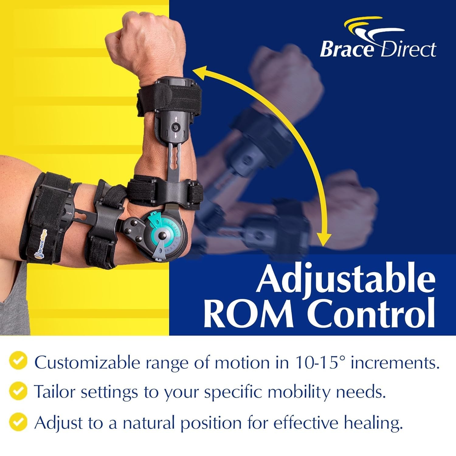 ROM Hinged Elbow Brace – Adjustable Range of Motion for Post-Op Recovery, Tendon