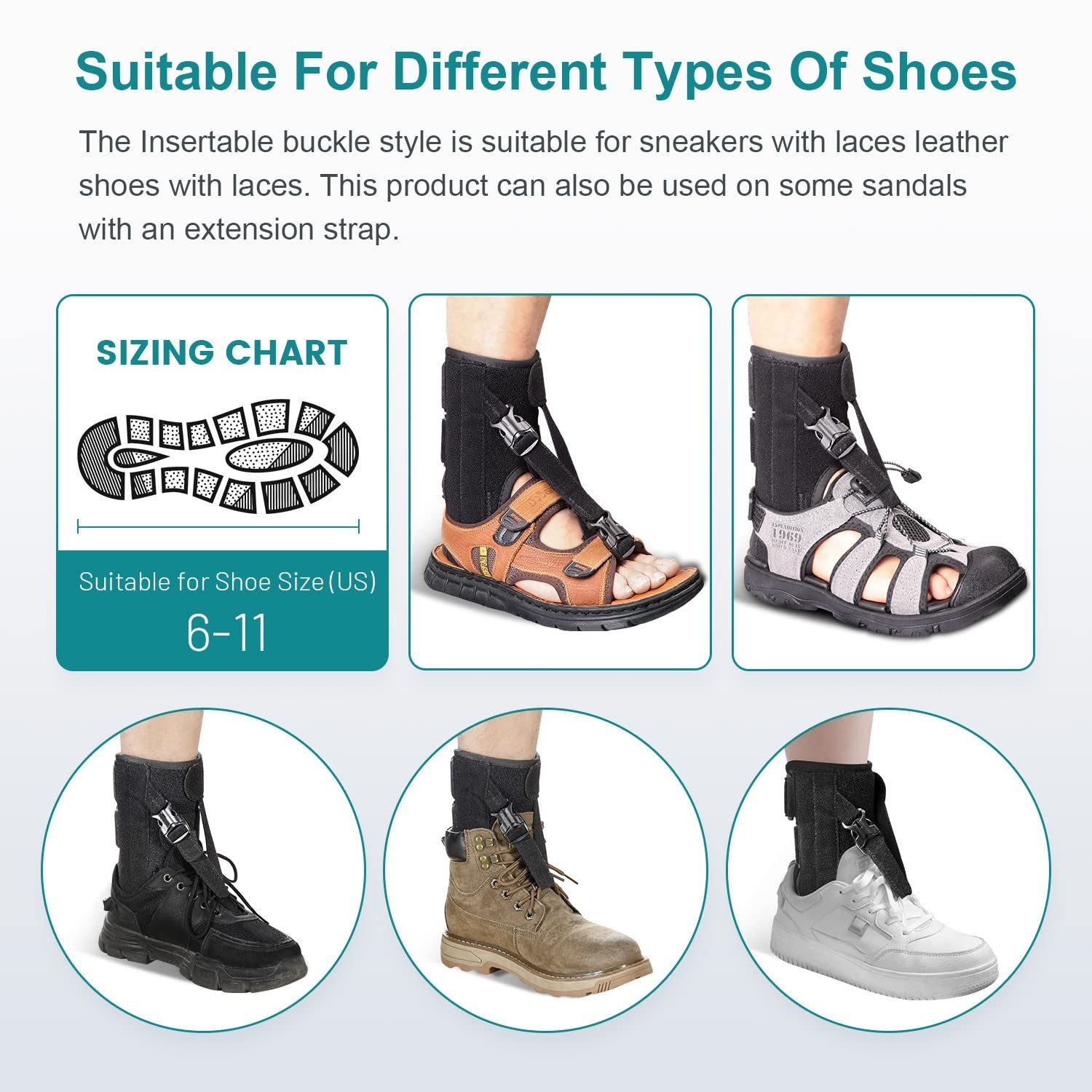 Foot Drop Brace for Walking Lifting Shoes, Drop Foot AFO Brace Help Raise Shoes,