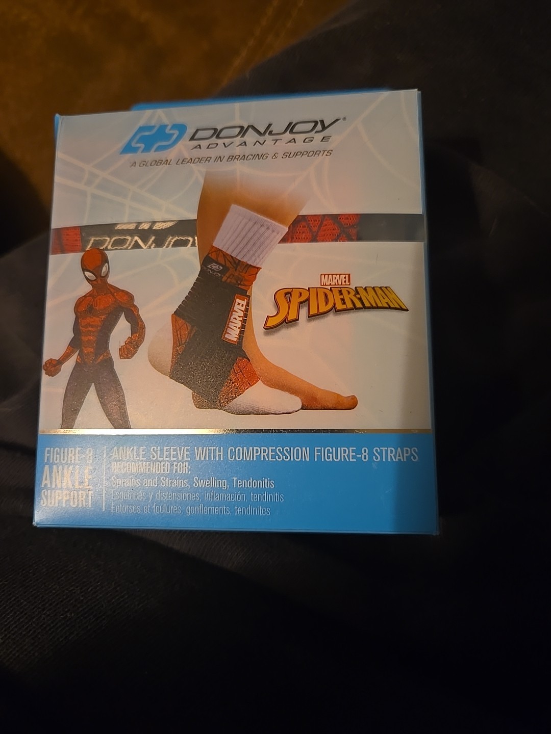 DonJoy Spiderman Moderate Figure 8 Compression Ankle Support Sleeve Youth Size