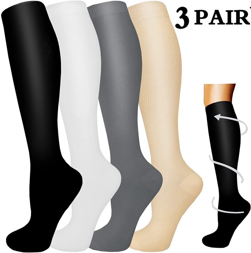 3 pair – Mens Womens Miracle Socks Anti-Fatigue Compression Socks Unisex