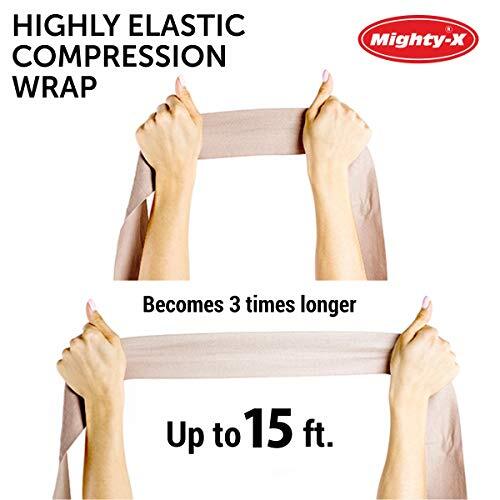 Elastic Bandage Wrap -4 Pack+12 Extra Clips-Durable Compression Bandage 15ft in