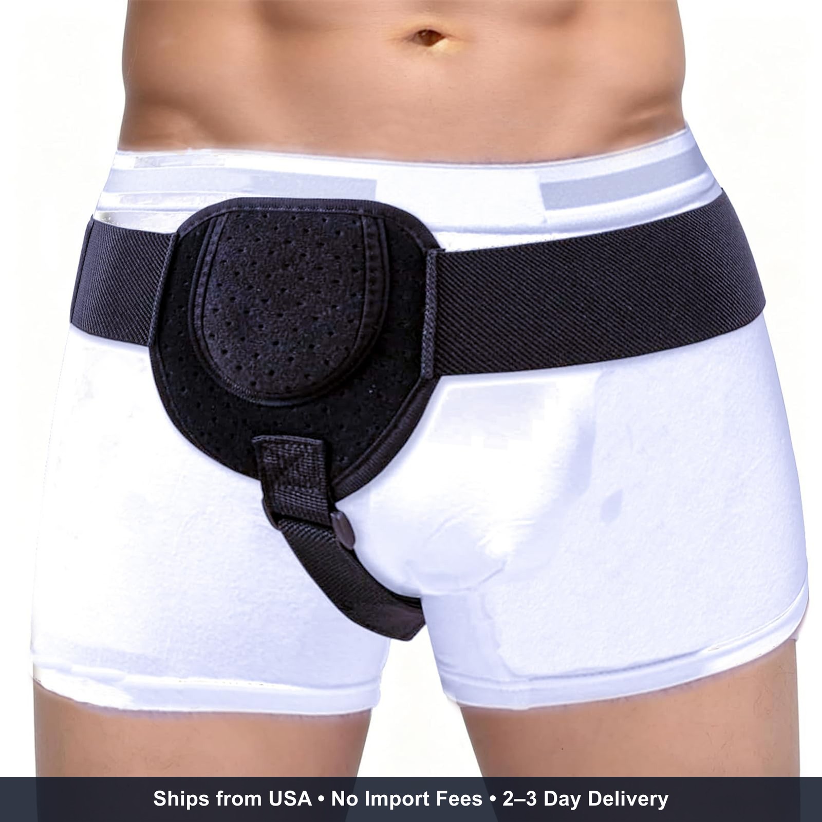 Adjustable Hernia Belt Truss for Men and Women – 30″ to 55″ Waist Support with R