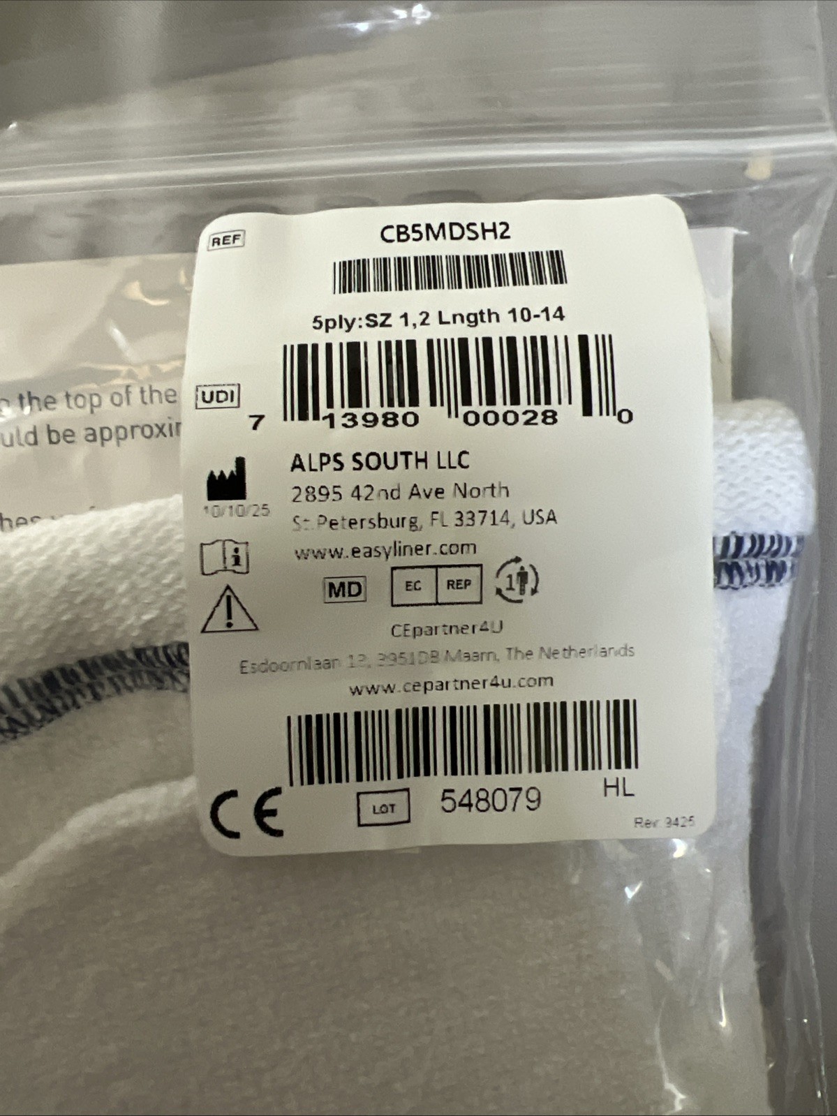 1 Prosthetic Socks Cool Blue 5 Ply CB5MDSH2 Size 1, 2 length 10 – 14
