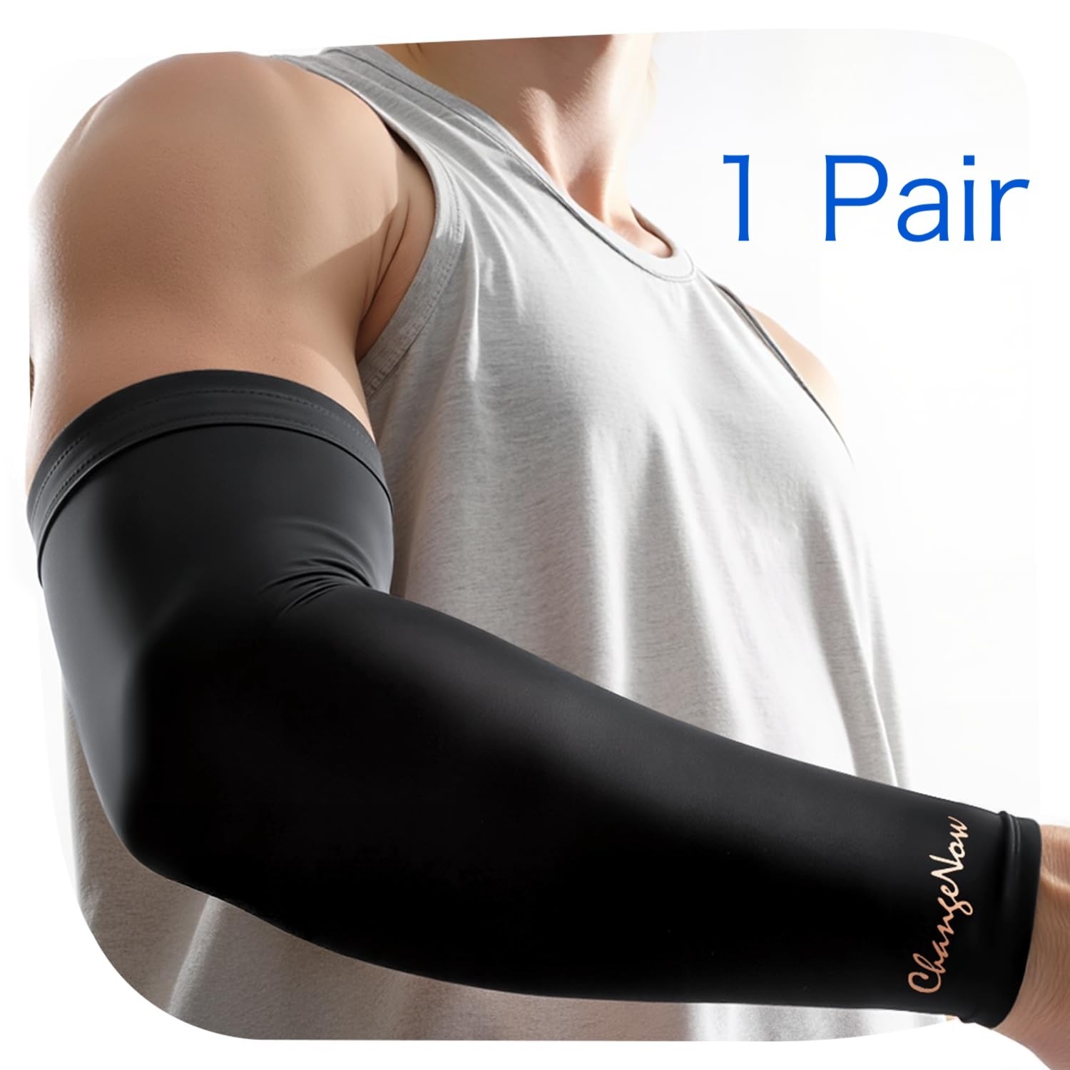 Copper-Infused Compression Arm Sleeve for Men & Women [Stronger Support & Perfec