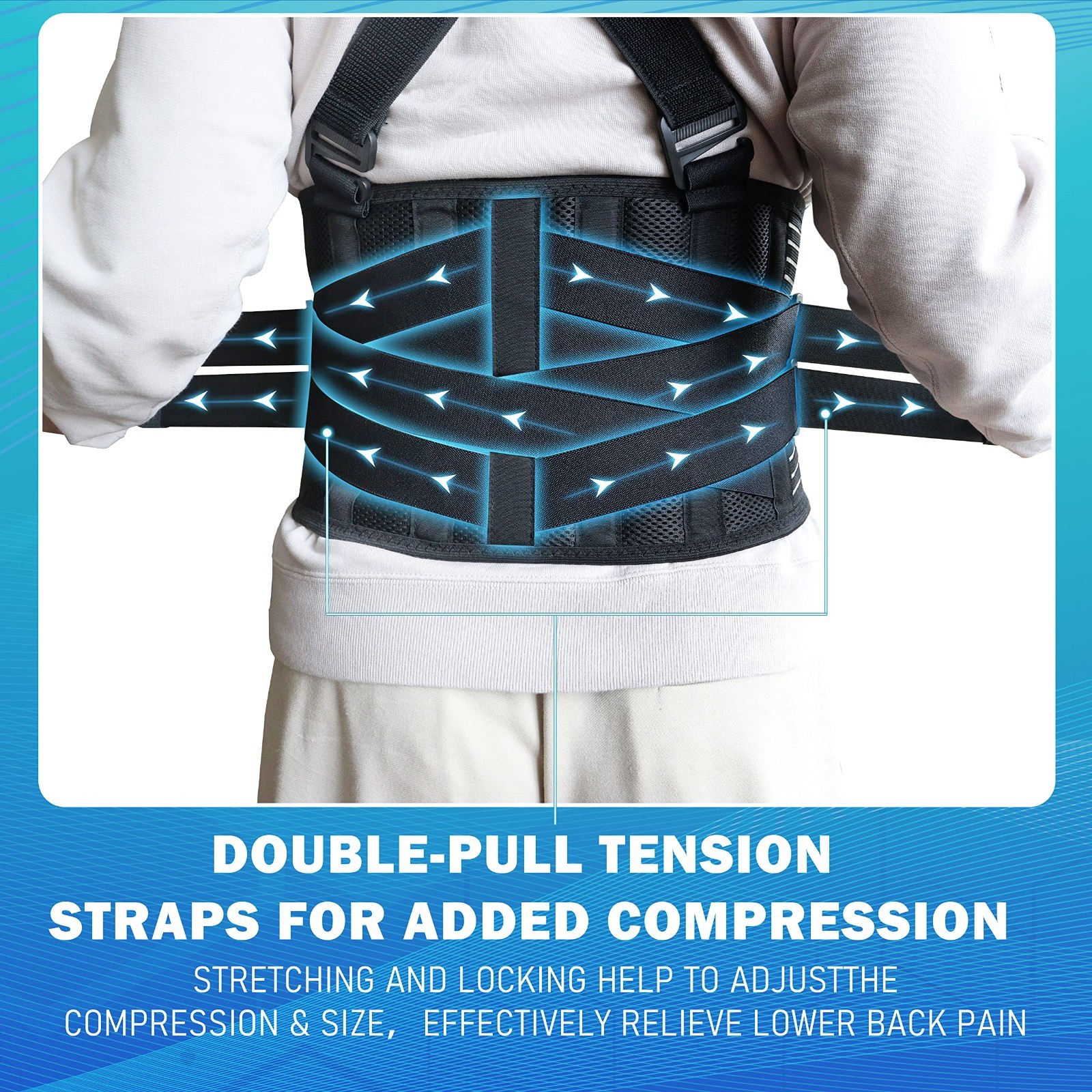 Plus Size Back Support Belt with Removable Straps, Posture Corrector for Heavy L