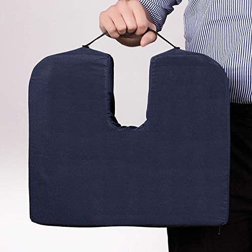 DMI Gradual Slope Seat Cushion for Coccyx, Sciatica and 15 Inch, Navy