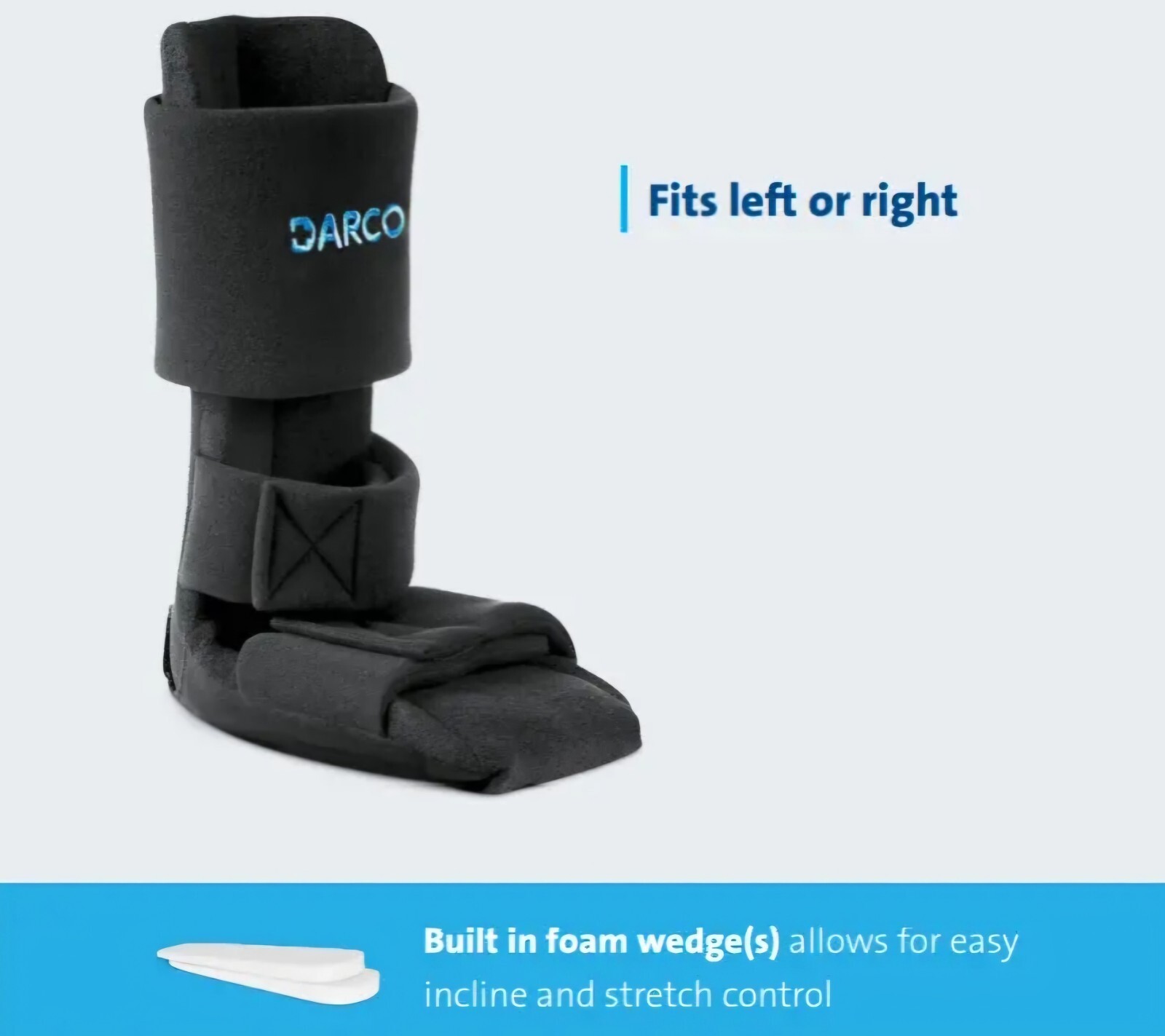 DARCO Posterior Night Splint Wedge Black Heel Pain Plantar Fasciitis SIZE XL