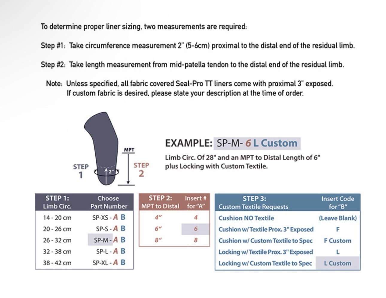 Esp Aegis Seal-pro Below Knee Prosthetic Liner. New. Size Medium.