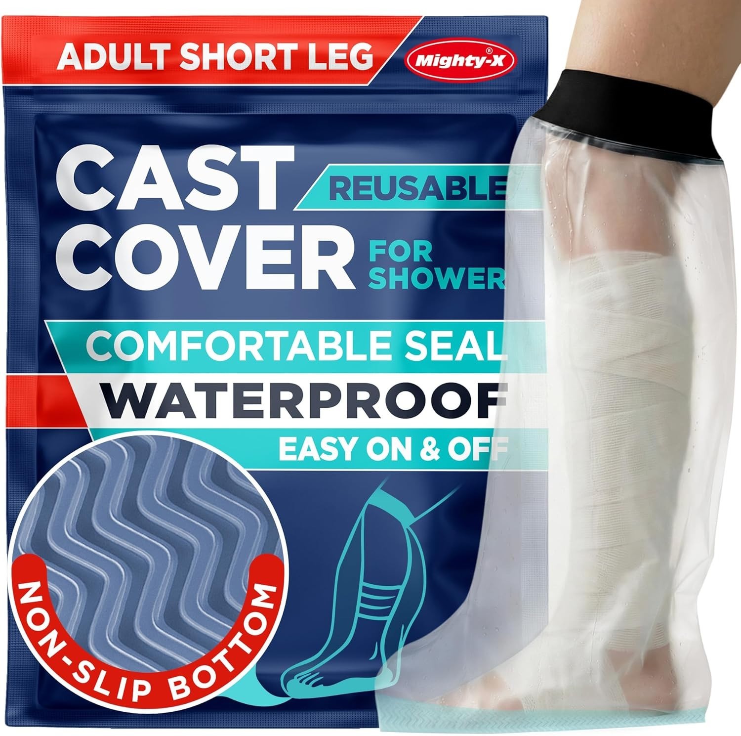 Waterproof Cast Covers for Shower Leg Tight Seal Reusable Adult Half Protector