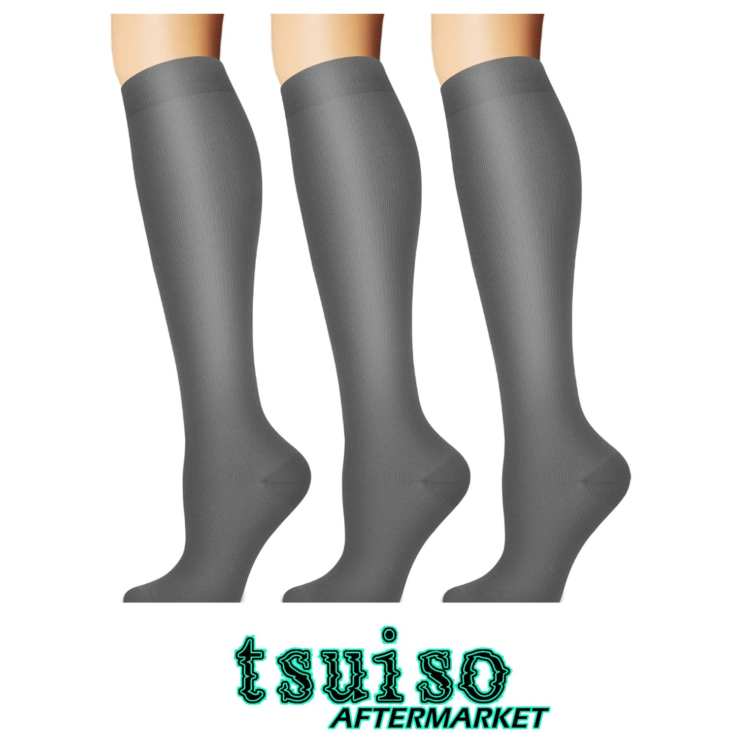 3 Pairs of Gray Compression Socks – Ultimate Support for Running & Cycling