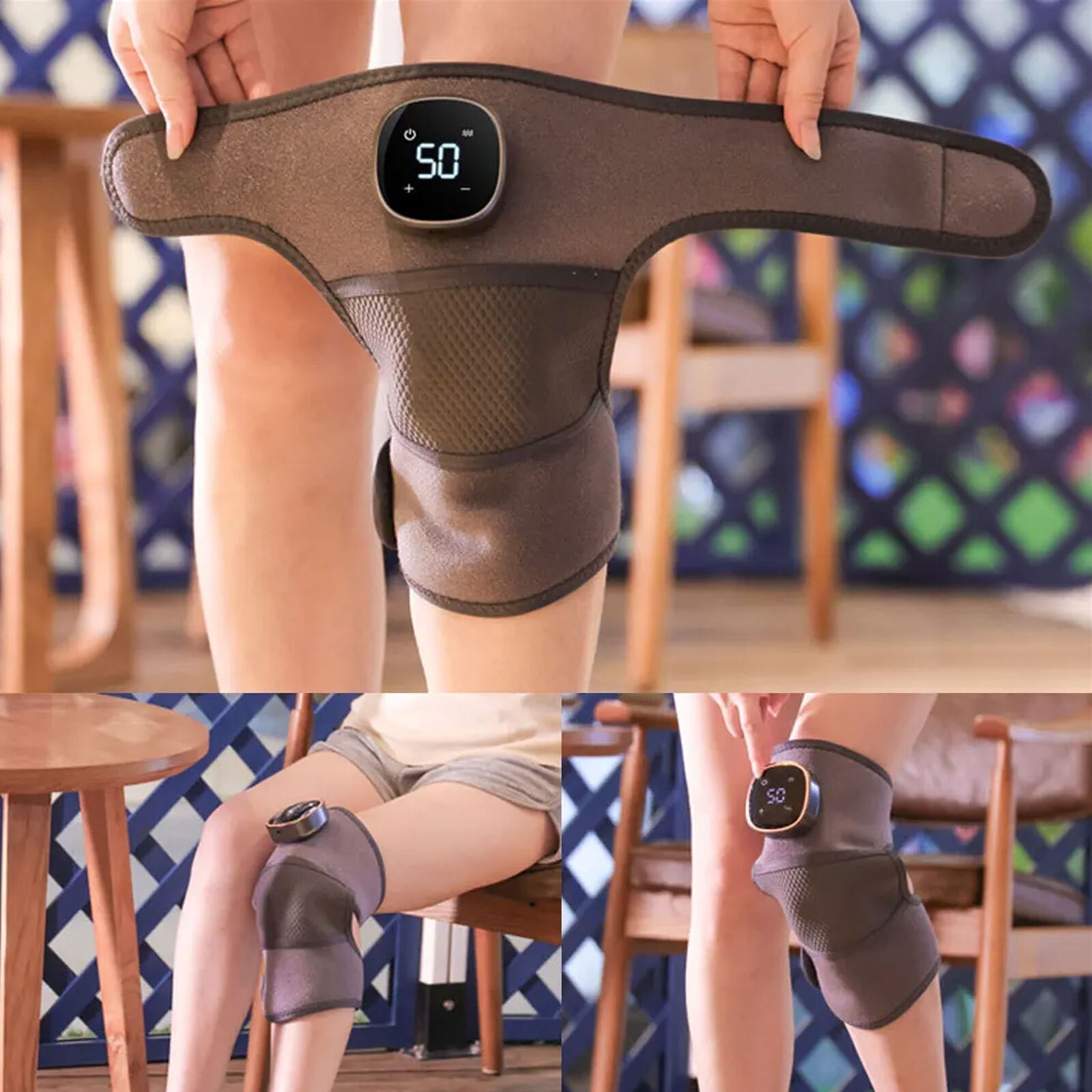 Rechargeable Vibration Massager Heated Brace Pain Relief for Shoulder/Elbow/Knee