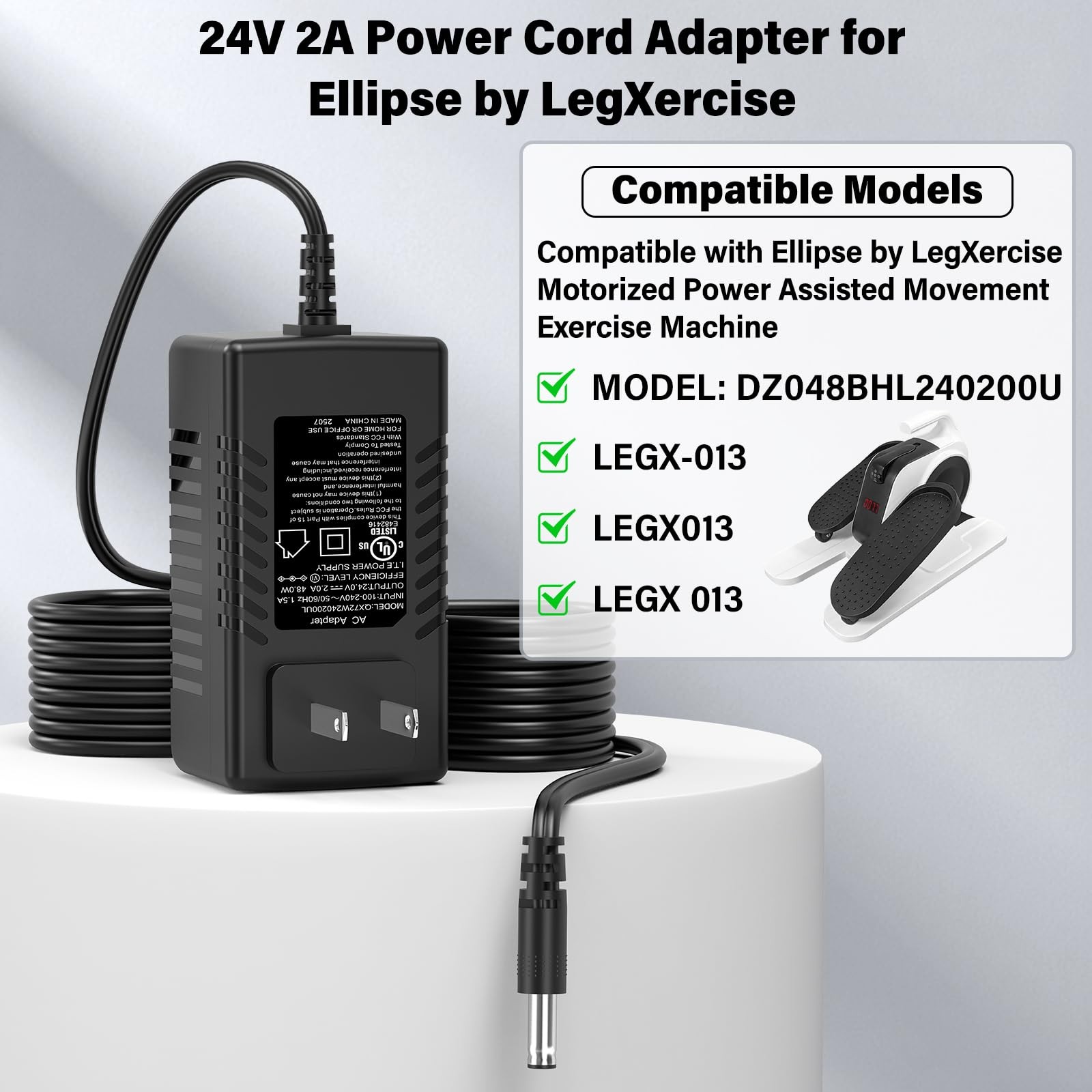 24V Leg Exerciser Charger Replacement Fit for LegXercise Ellipse Motorized…