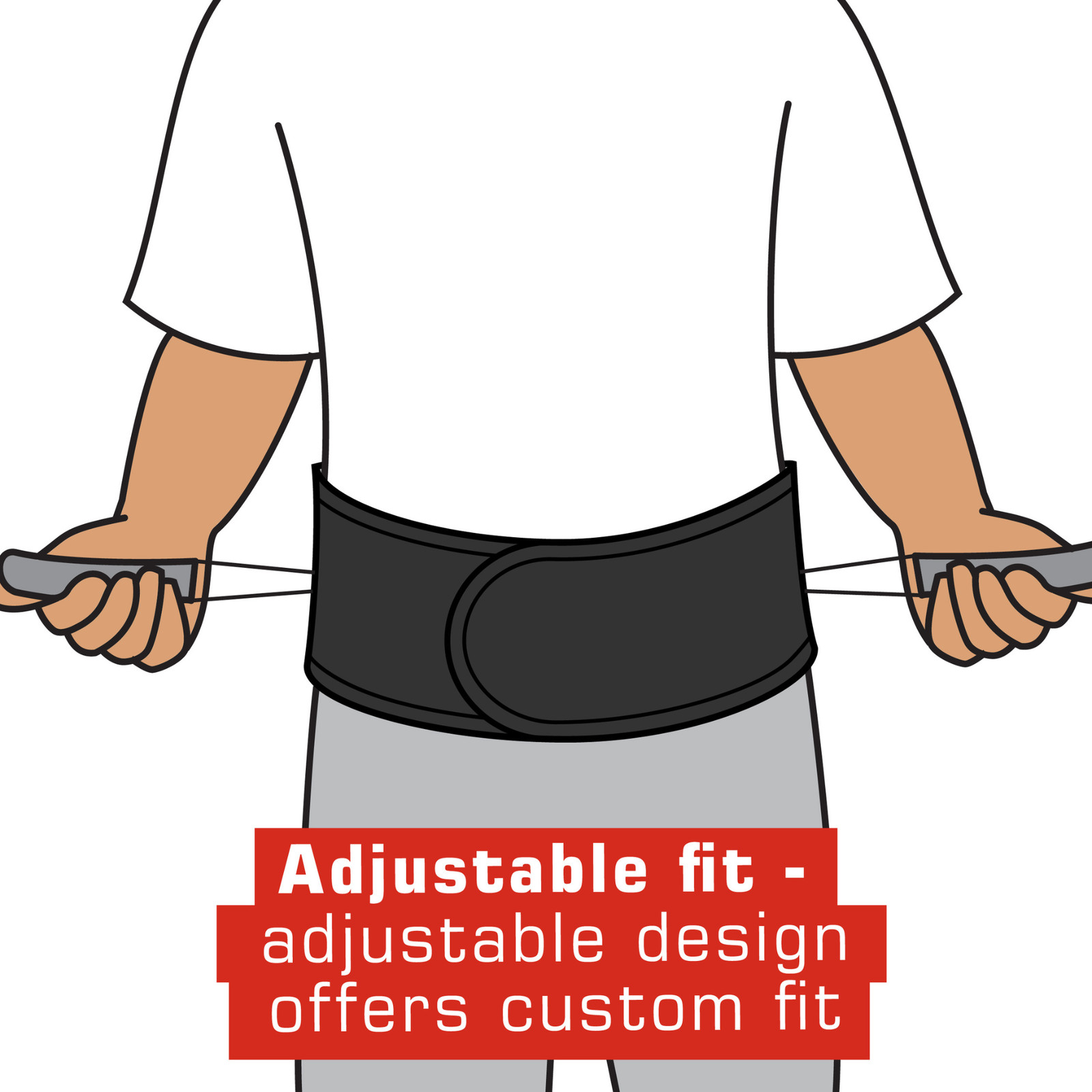 ACE Quick-Lace Adjustable Back Support: One Size / Adjustable (Black)