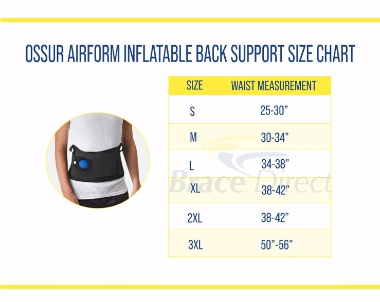 Ossur Airform Inflatable Air Back Support Lower Back Pain Sciatica 209139 XXL