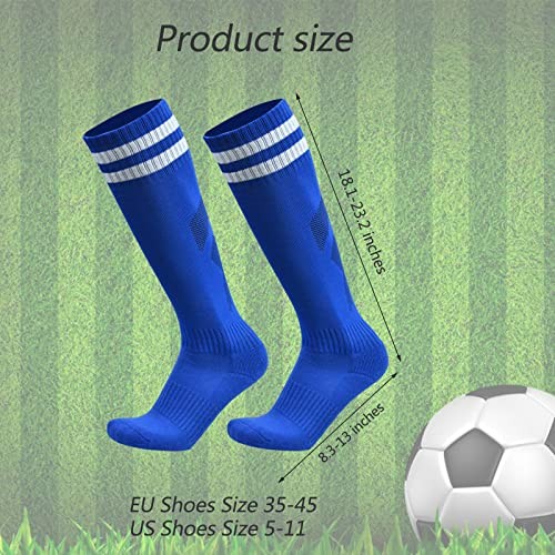 6 Pairs Soccer Socks Color Stretchy Compression One Size 6pairs-black+white