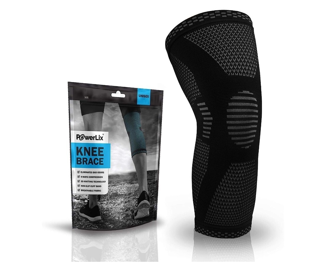 POWERLIX Leg Sleeve – Best Knee Brace for Leg Pain for Men & Women – Blac, Small