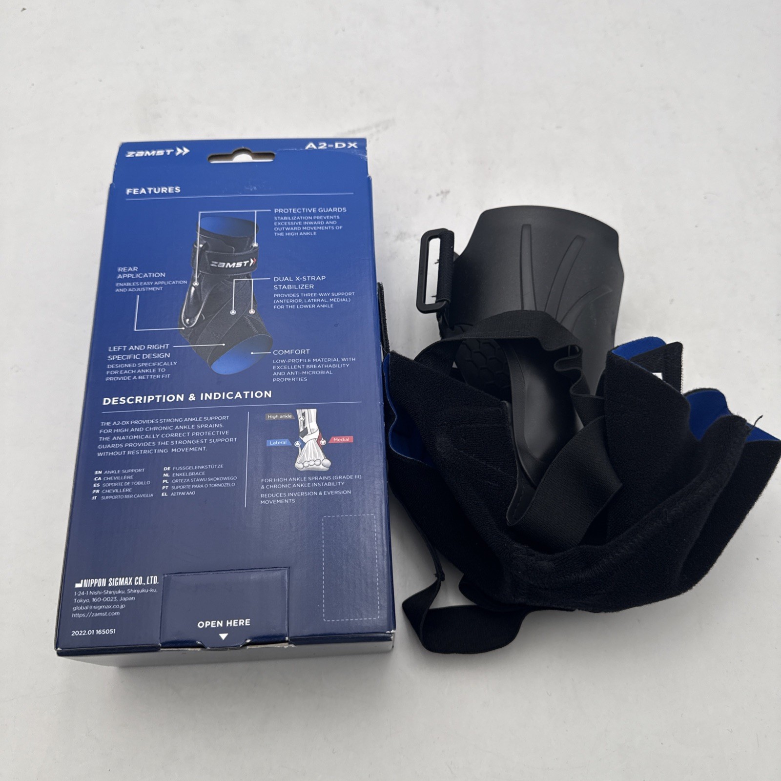 Zamst A2-DX Ankle Support Brace Left M Strong Stabilizer Sports Injury Preventio