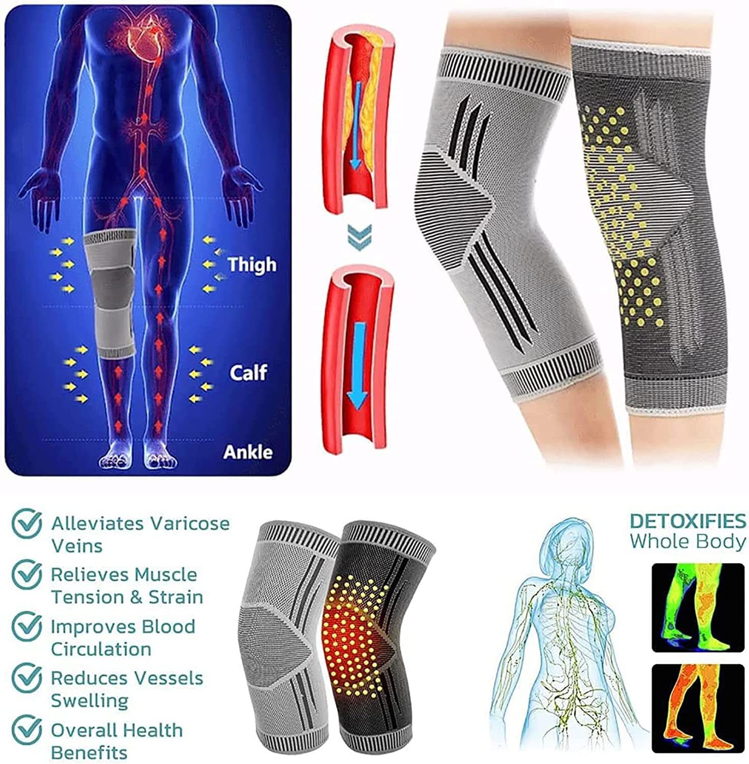 KNEECA Selfheating Knee Sleeve, Mugwort Knee Pads