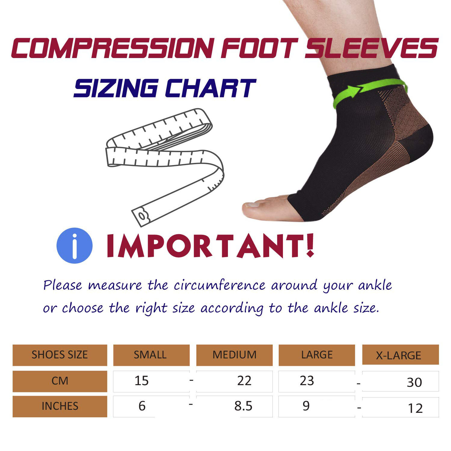Copper Compression Support Socks 20-30mmHg Graduated Plantar Fasciitis Men Women