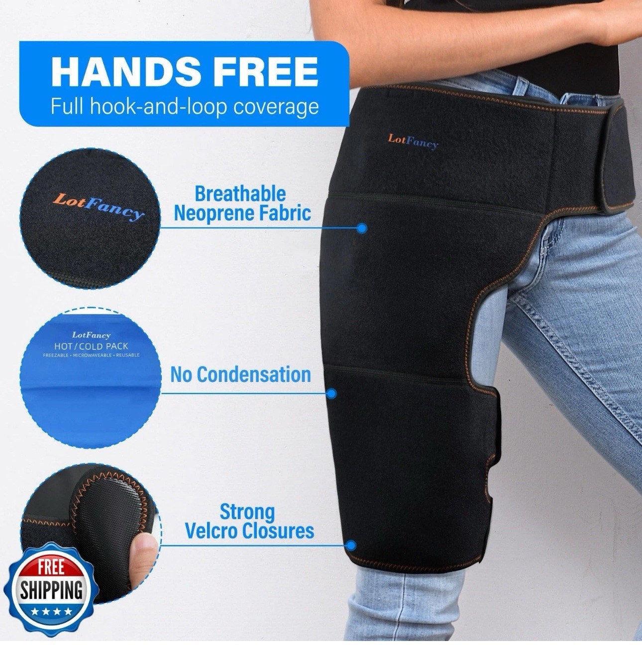 LotFancy Hip Brace Wrap for Women and Men