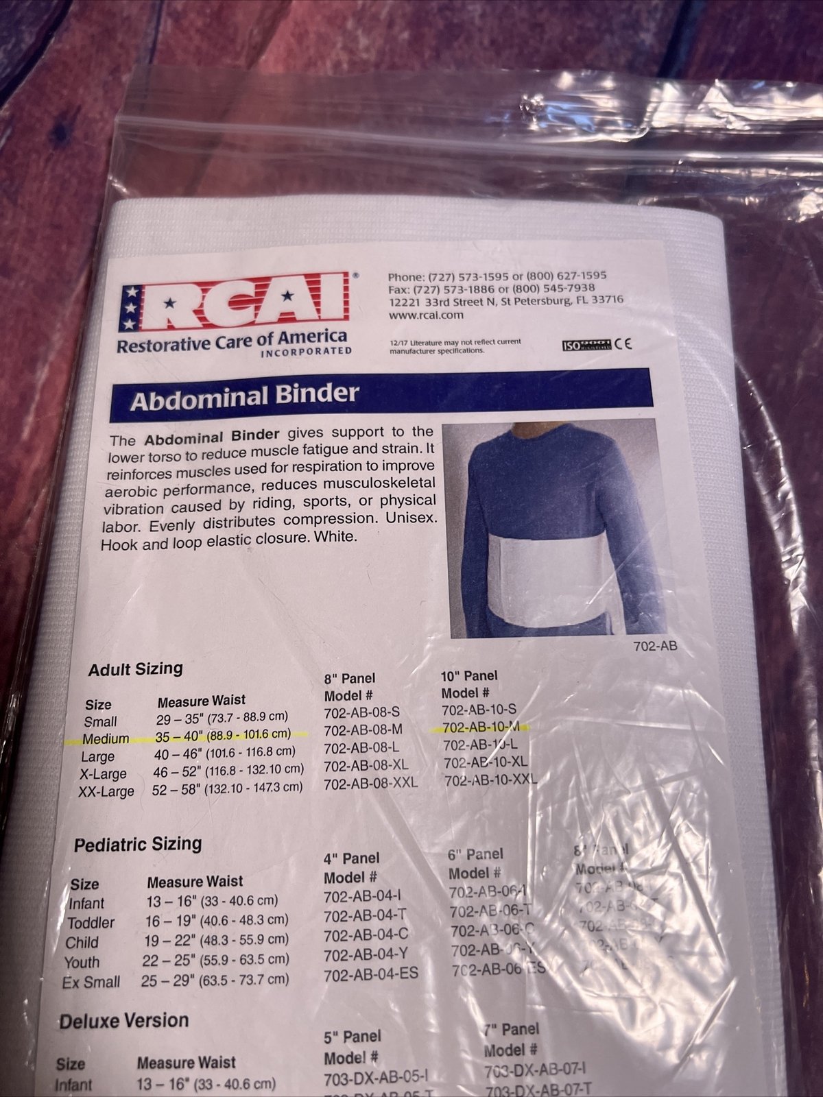 Restorative Care of America Incorporated 10″ Abdominal Binders – size: M(35-40″)