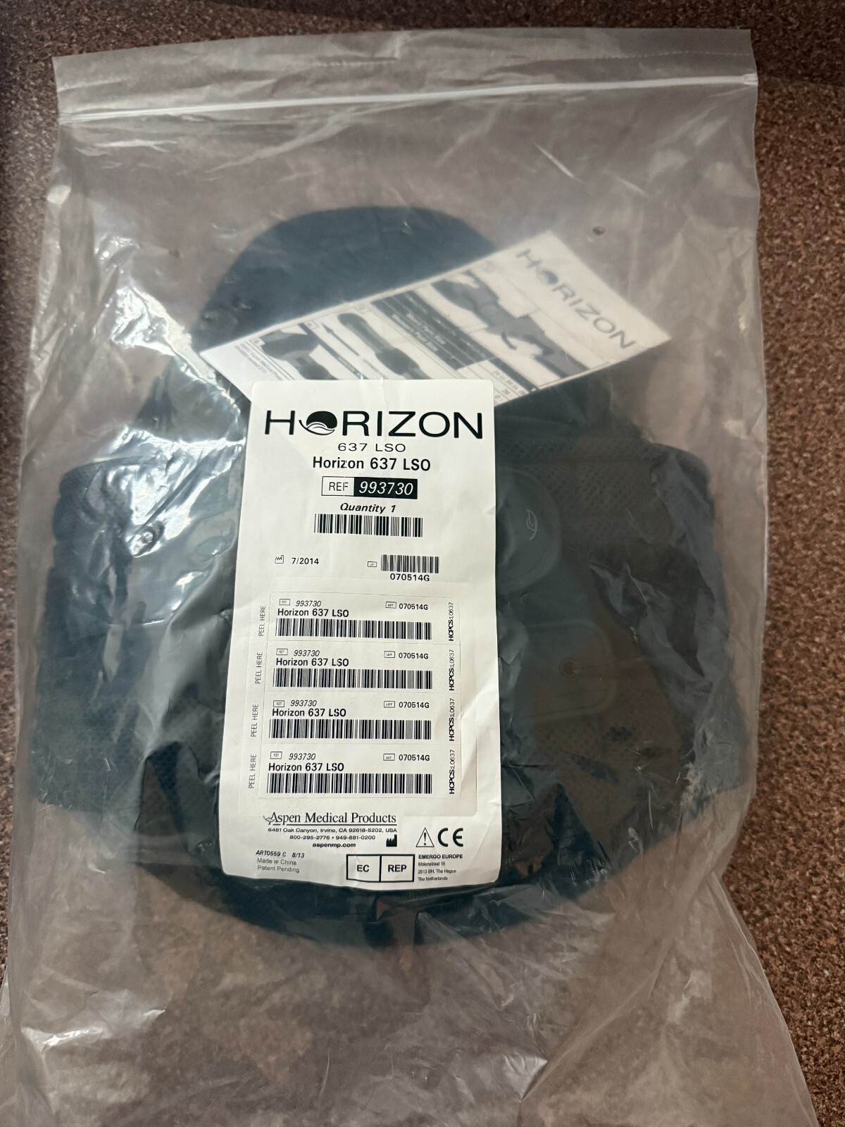 NEW Sealed Aspen Horizon 637 LSO Back Brace – Universal Fit Lumbar Support