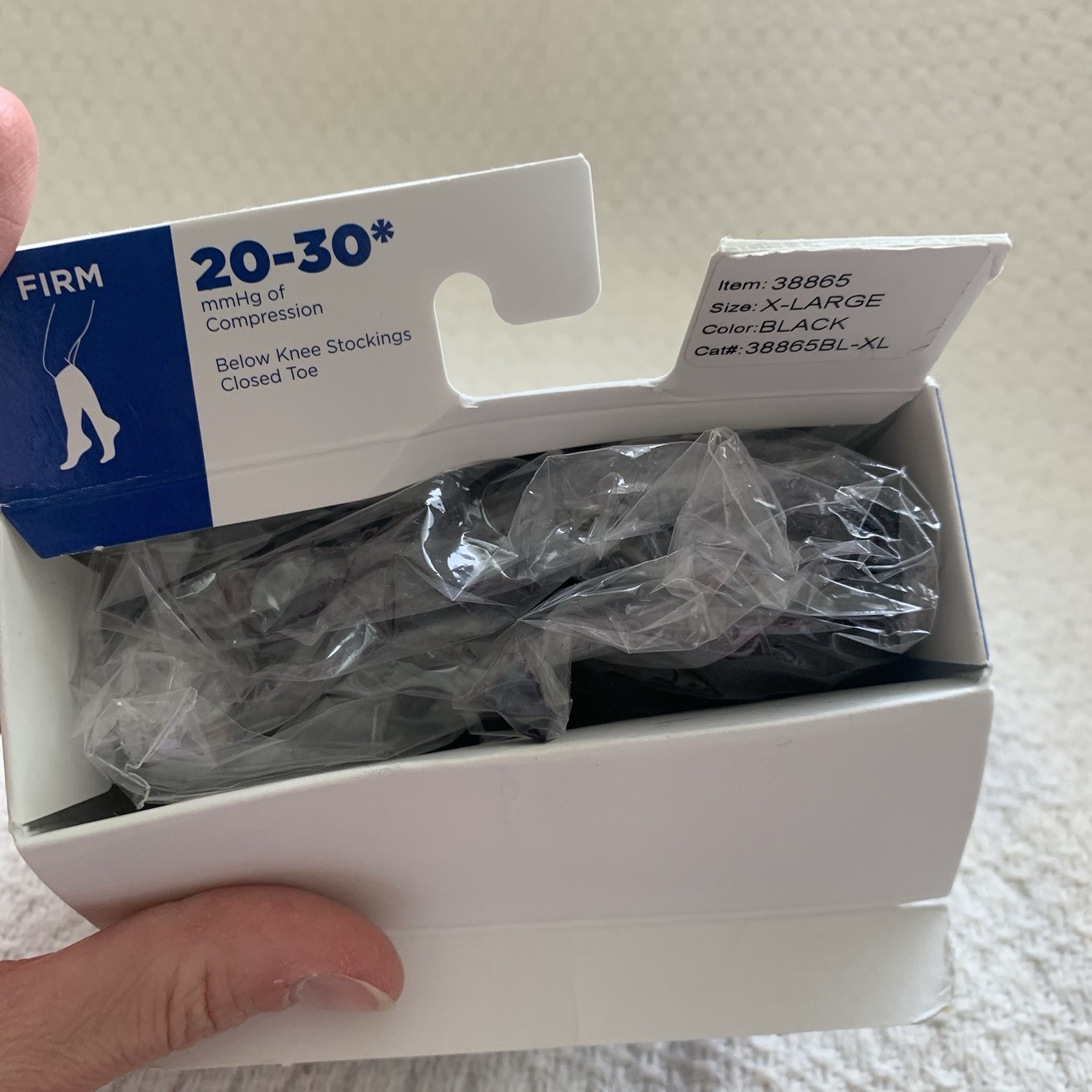 Truform Leg Health Medical Black Size XL Unisex Compression Stockings 20-30 mmHg
