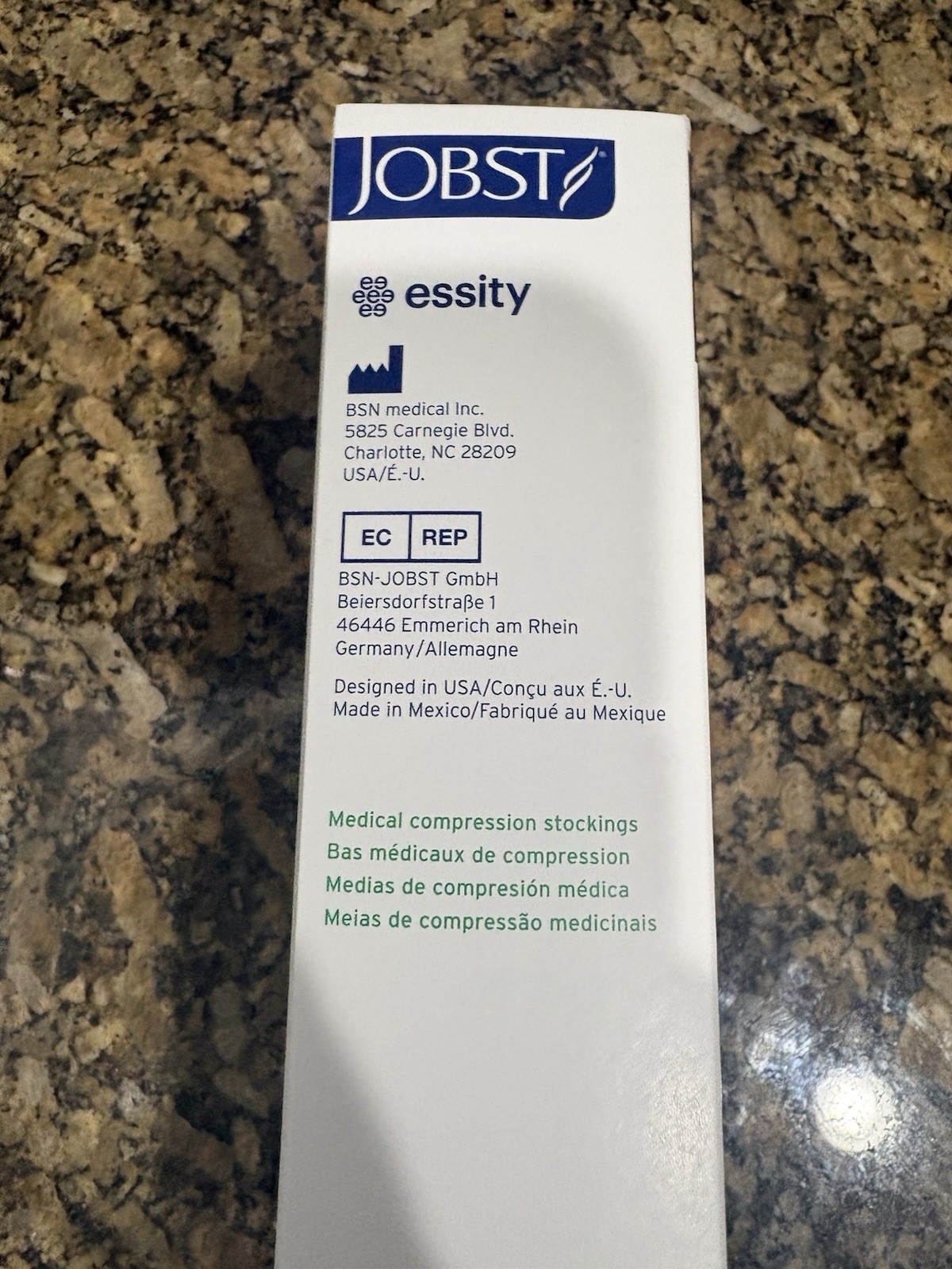 Jobst ActiveWear 15-20 mmHg Firm Compression L Black Knee Highs Stocking (New)