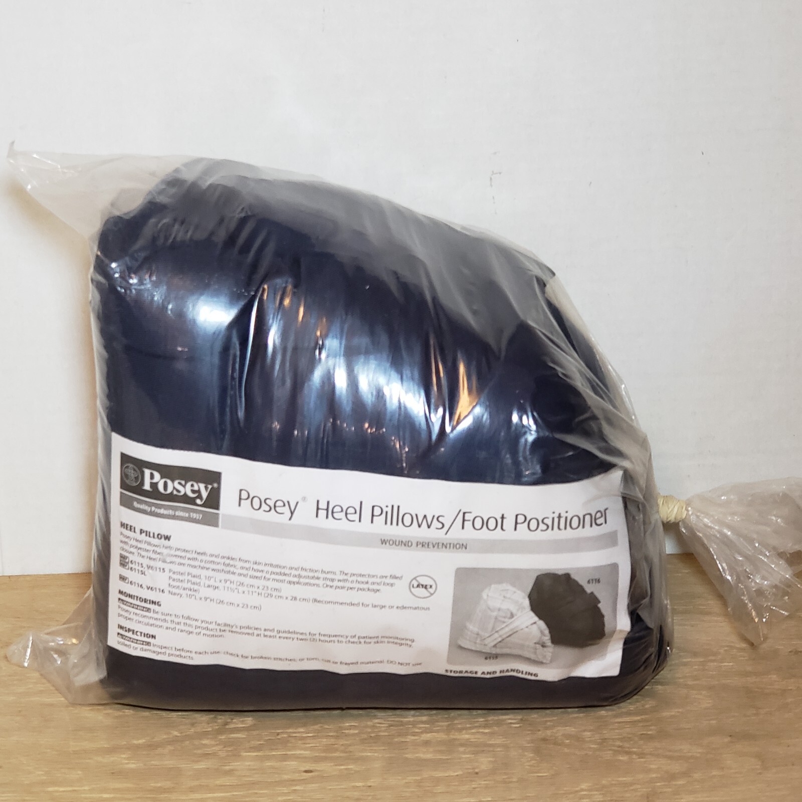 Pair of Posey Plaid Heel Pillows Foot Positioner Wound Prevention Blue 6116 USA