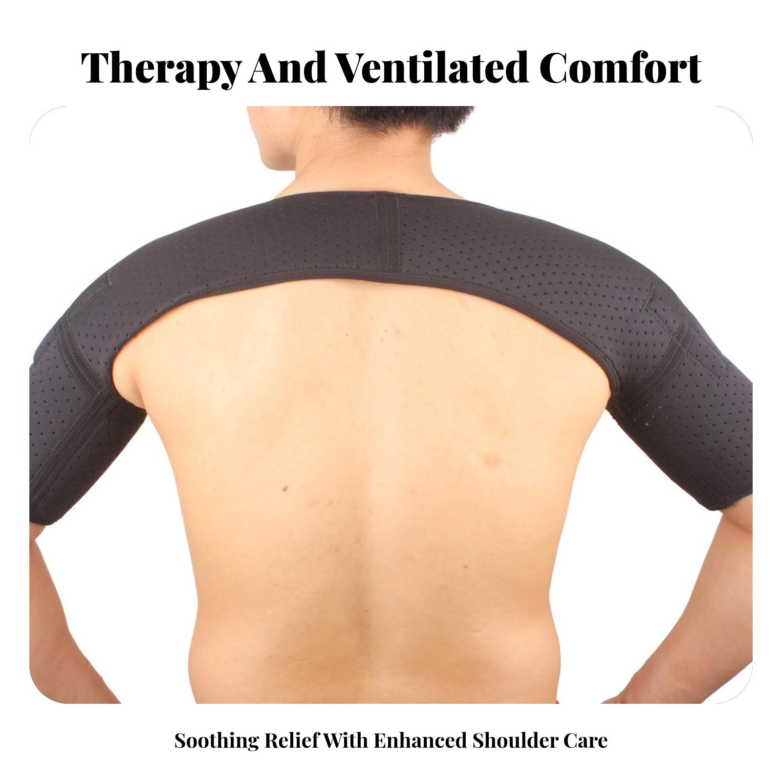 Magnetic Double Shoulder Support Brace Shoulder Guards Strap Black
