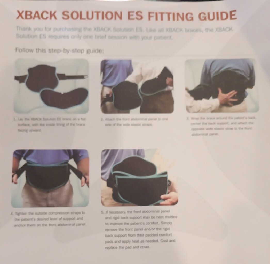 XBACK Solution ES Back Brace Unused Size L Open Box 35-42″ Chest