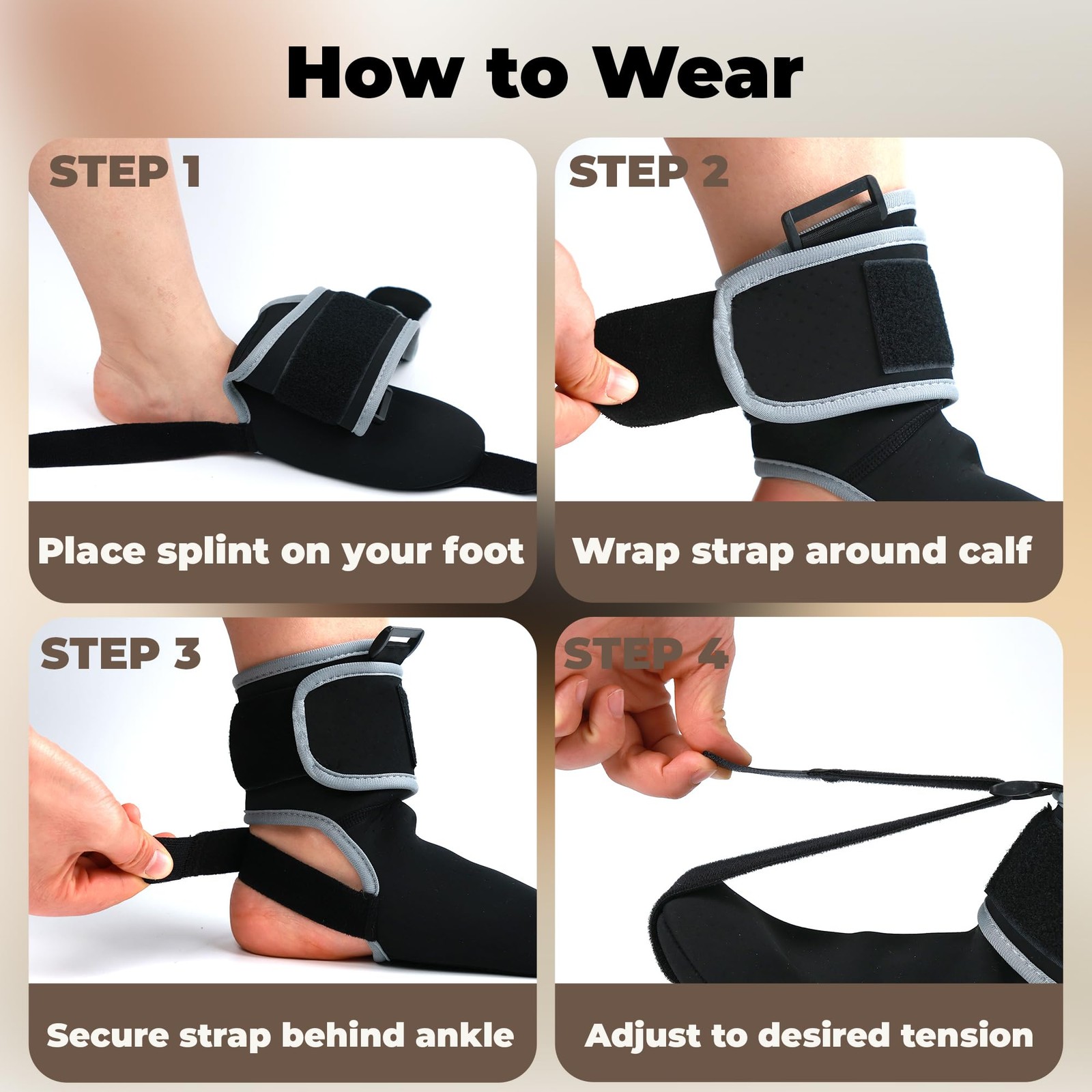 Plantar Fasciitis Night Splint Sock – Adjustable Planter Facetious Relief Brace