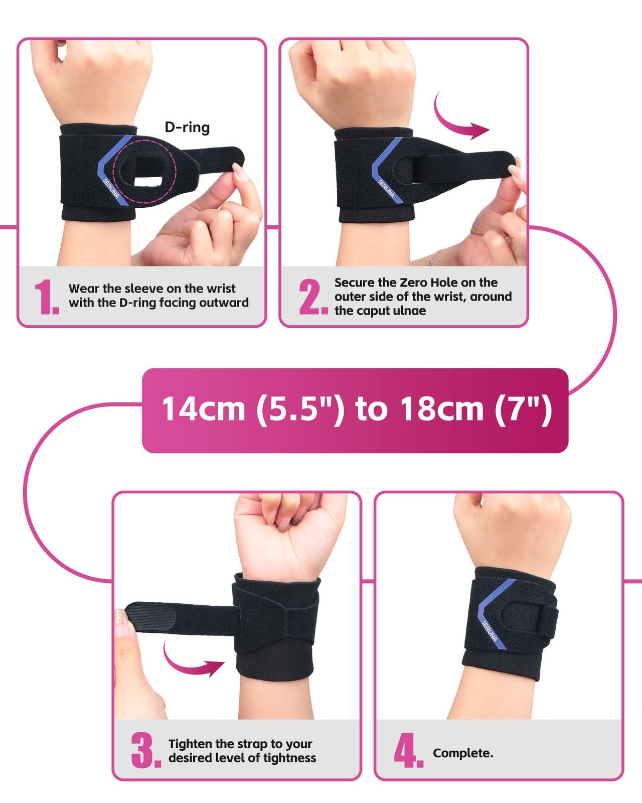 Wrist Brace For TFCC Tears Adjustable Wrap Support Hand Pain Relief Splint