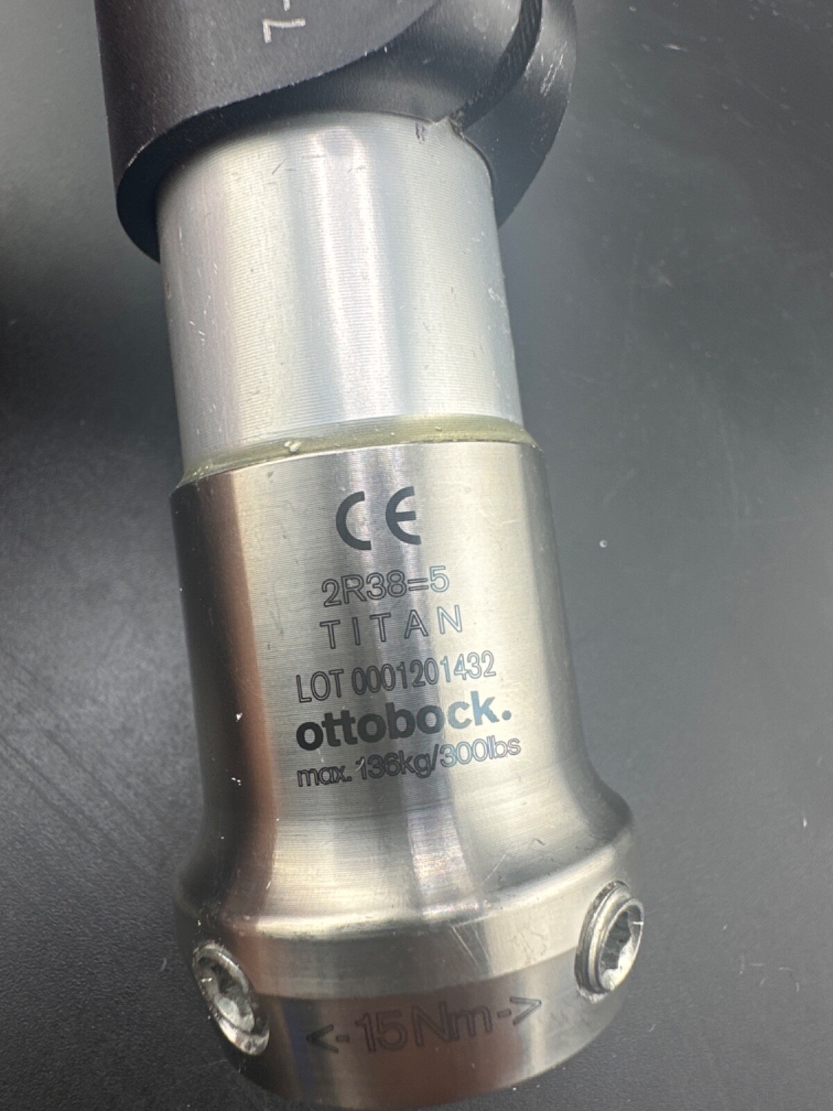 Prosthetic pylon components adapters. 30mm diameter parts. Otto Bock trulife