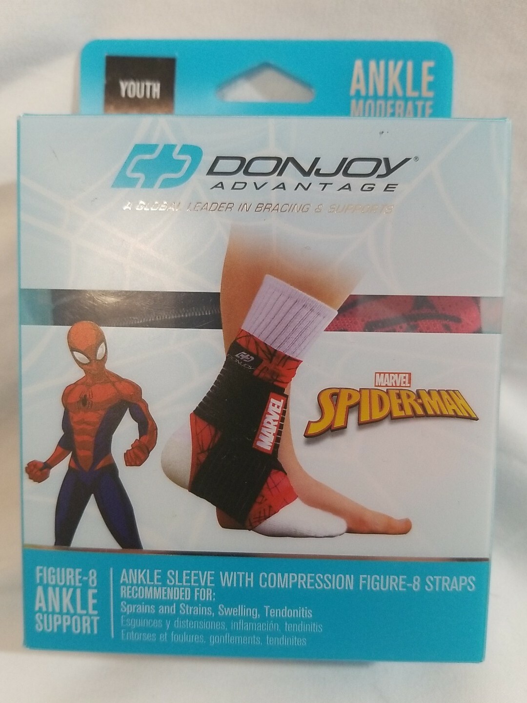 DONJOY ADVANTAGE MODERATE FIGURE 8 ANKLE SUPPORT – YOUTH – SPIDERMAN